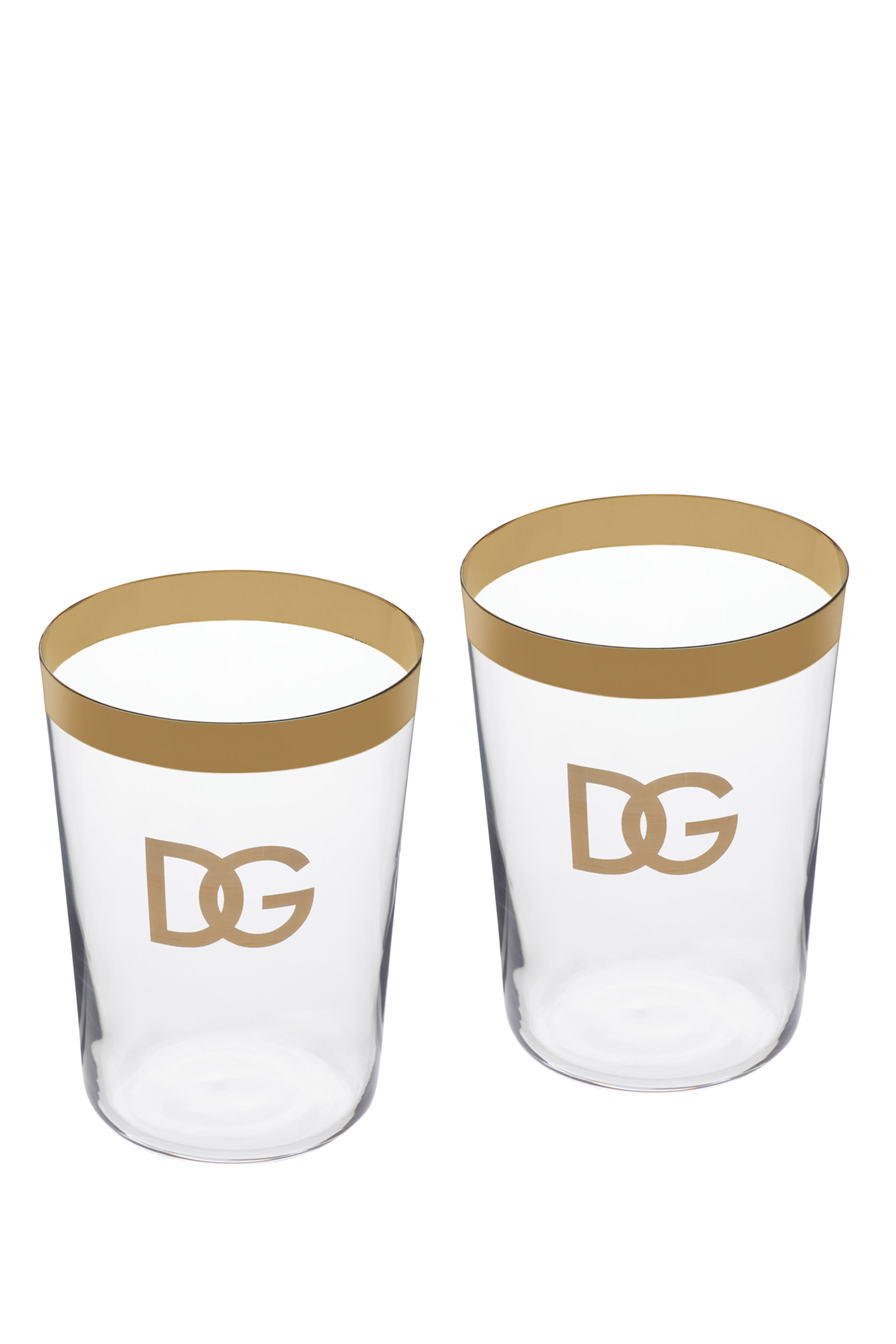 Golden Logo Soft Drinks Glasses, Set of 2