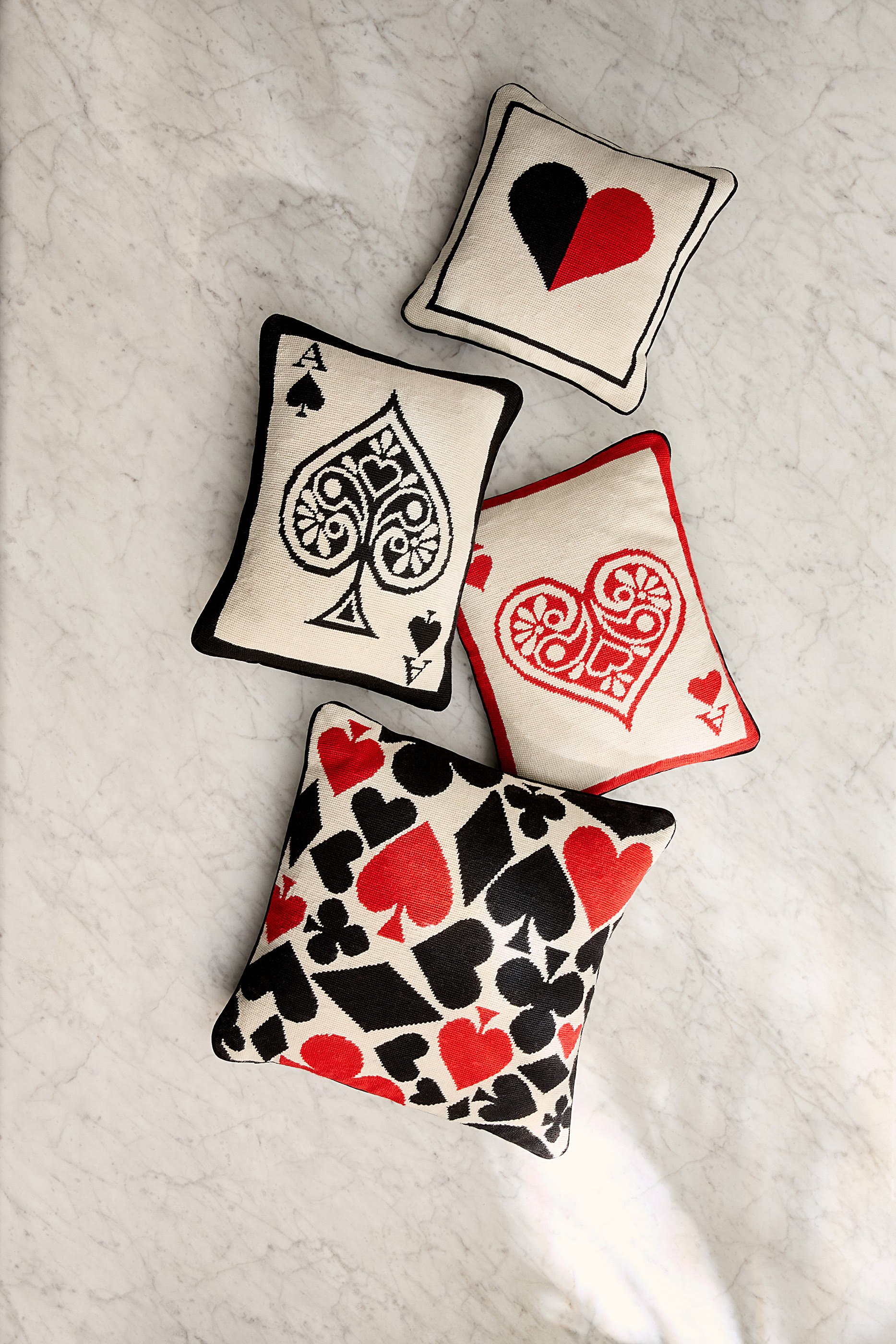 Ace of Spades Needlepoint Cushion