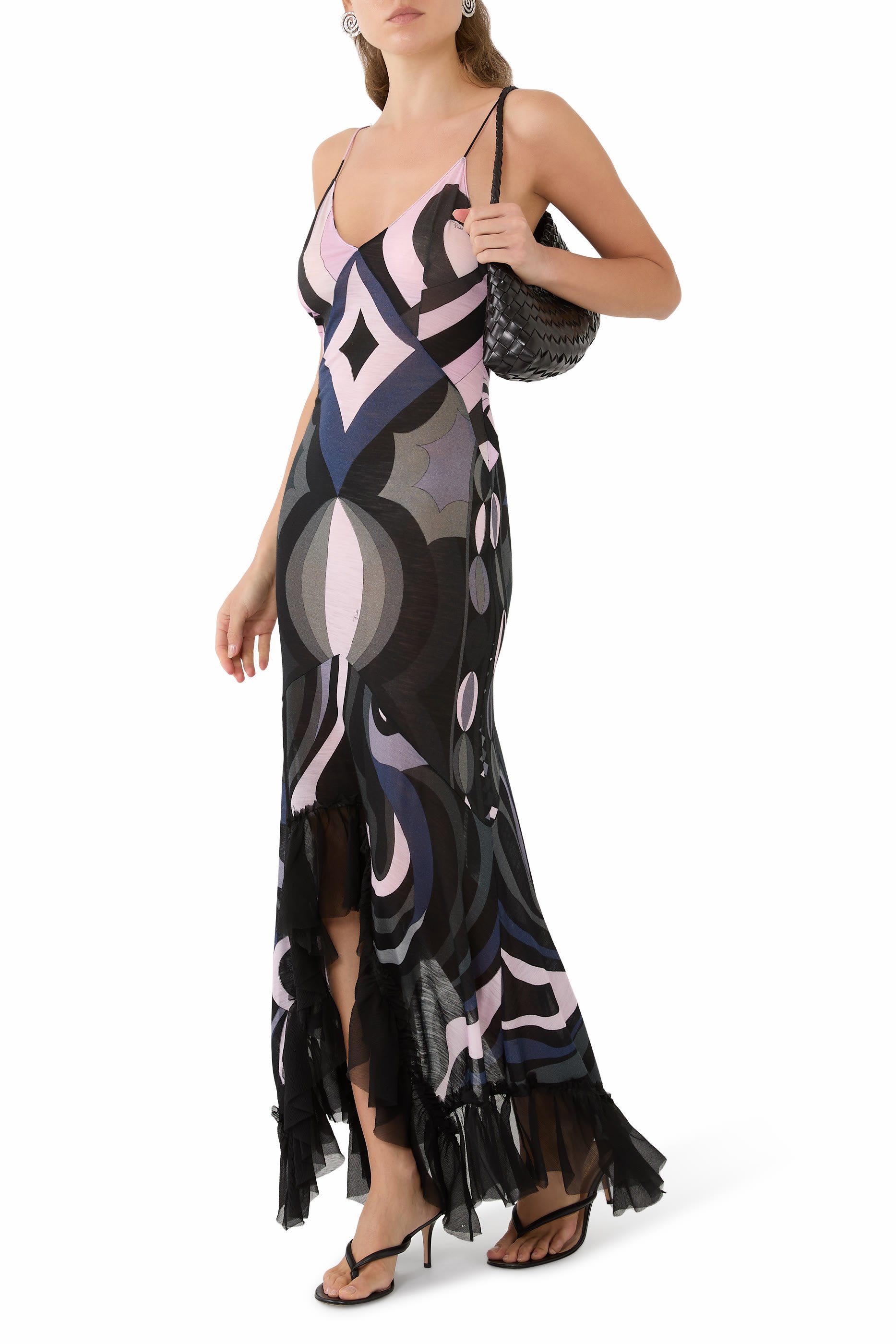 Iride Print V-Neck Dress