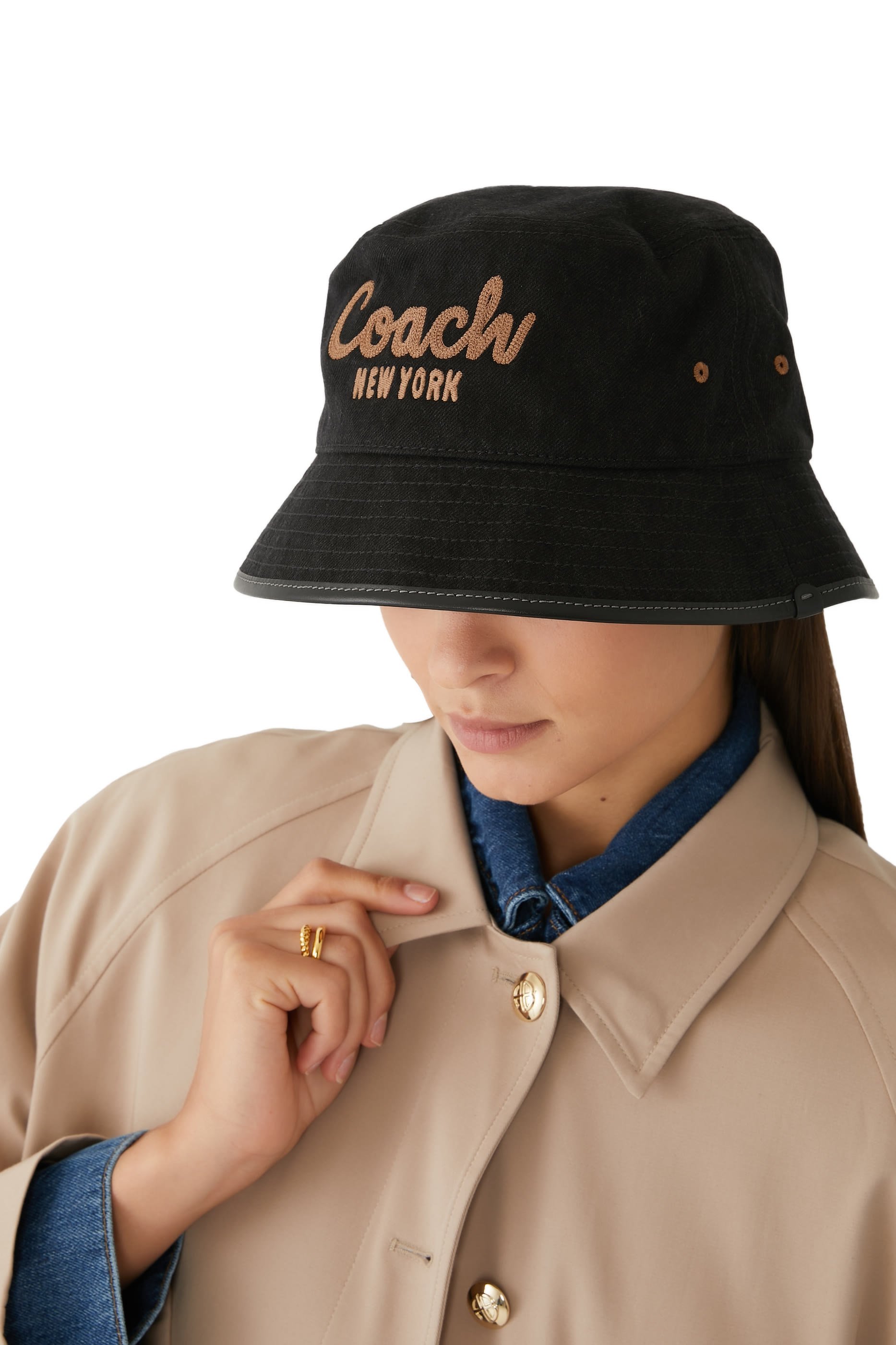 1941 Embroidered Denim Bucket Hat