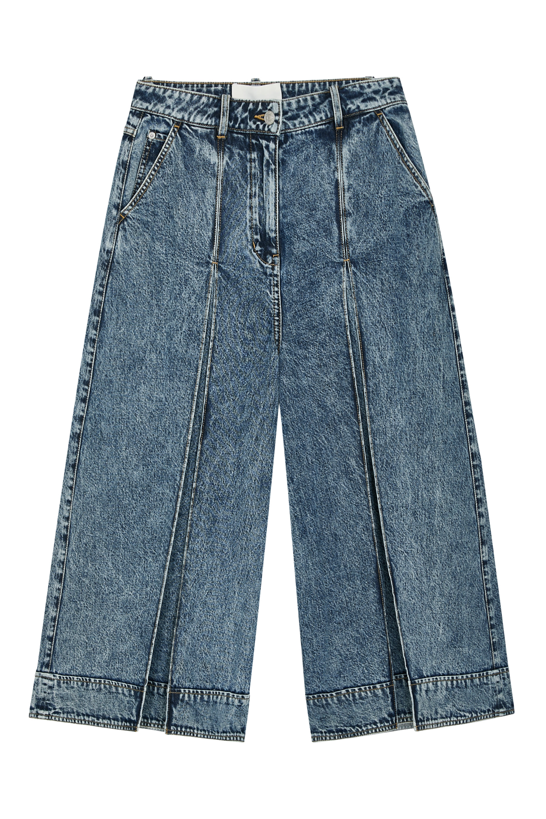 Pleated Denim Culottes 