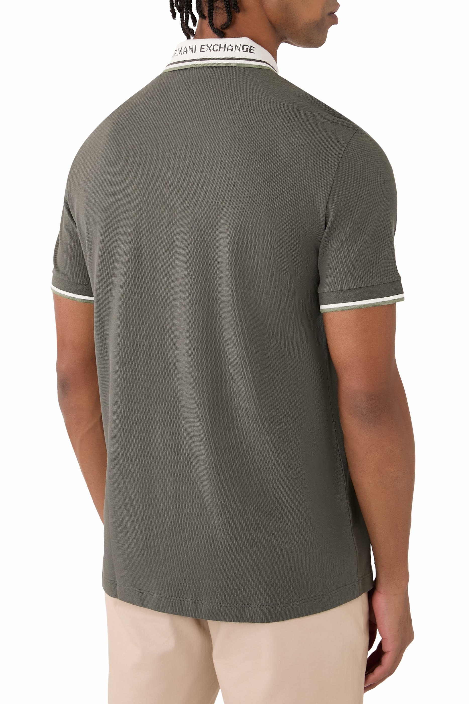 AX Logo Cotton Polo Shirt 