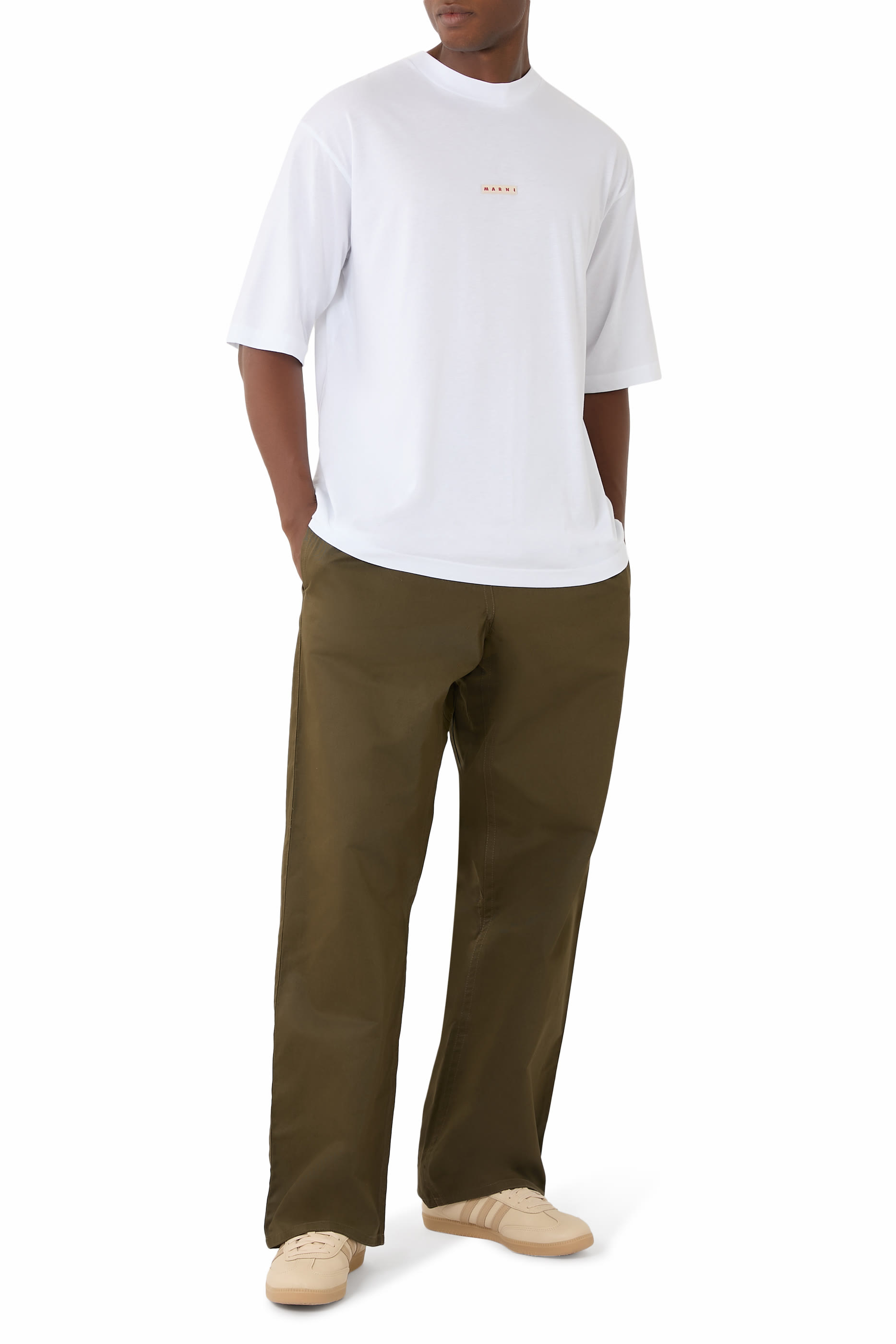 Straight Leg Gabardine Trousers
