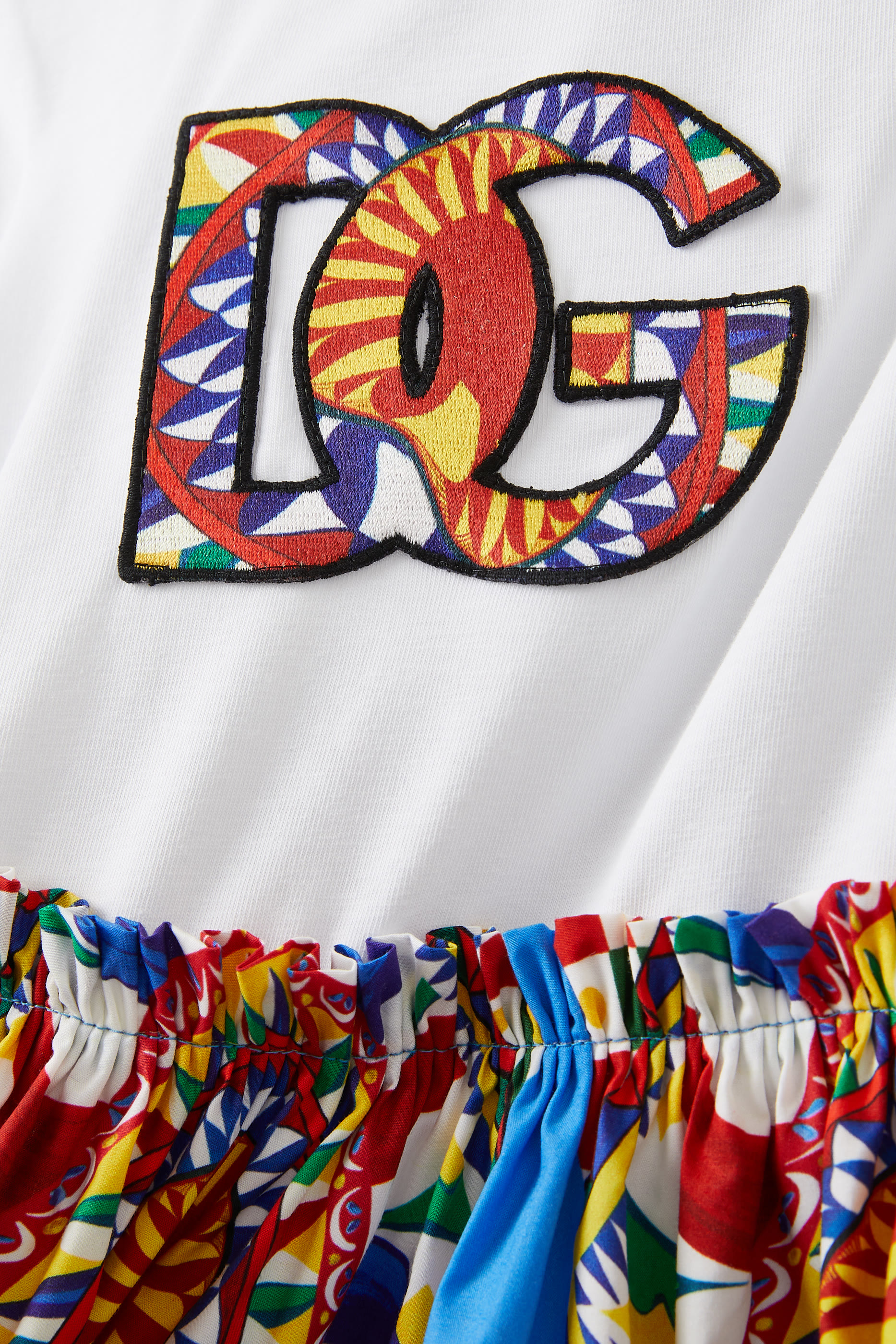 Kids Carretto Print Logo Patch Dress