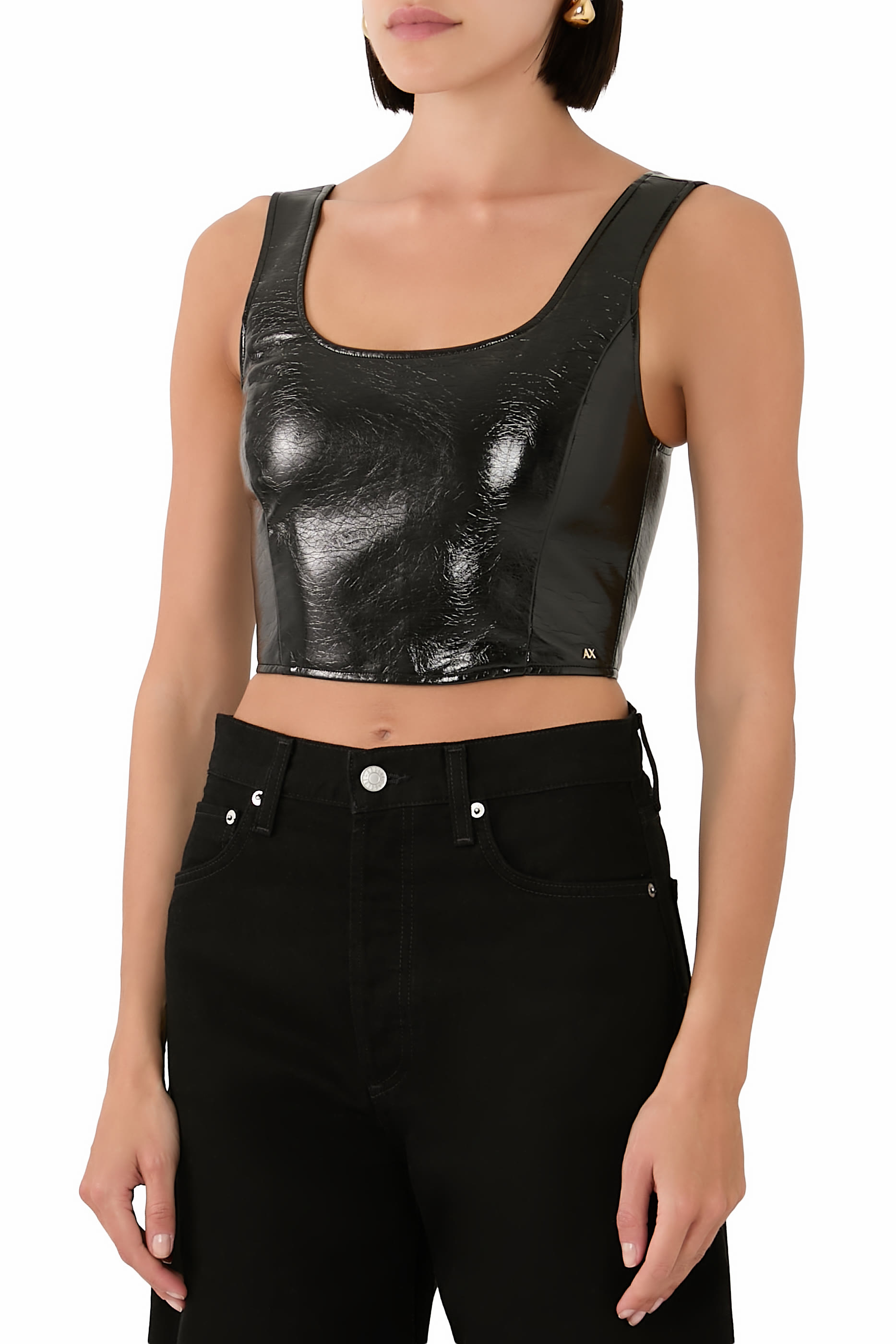 Salin de Giraud Leather Crop Top