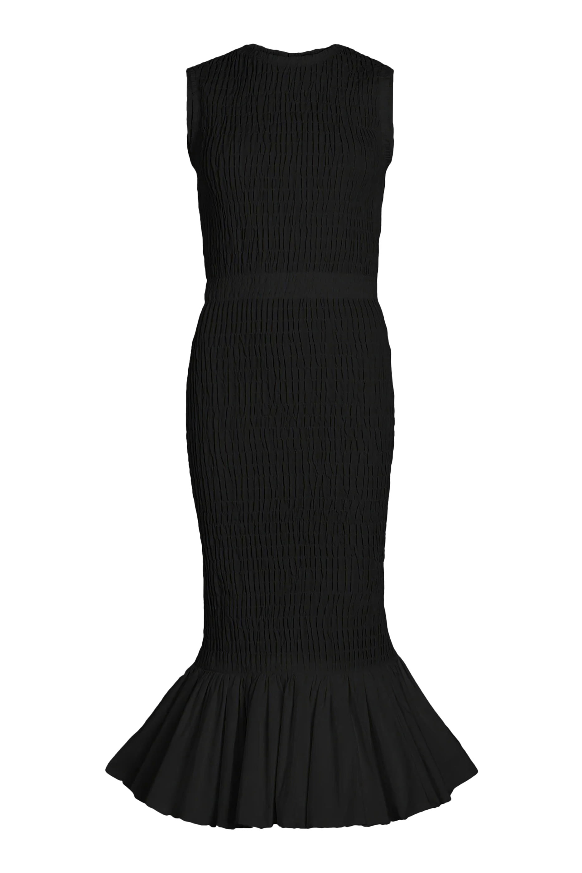 Smocked Fishtail Midi Dress