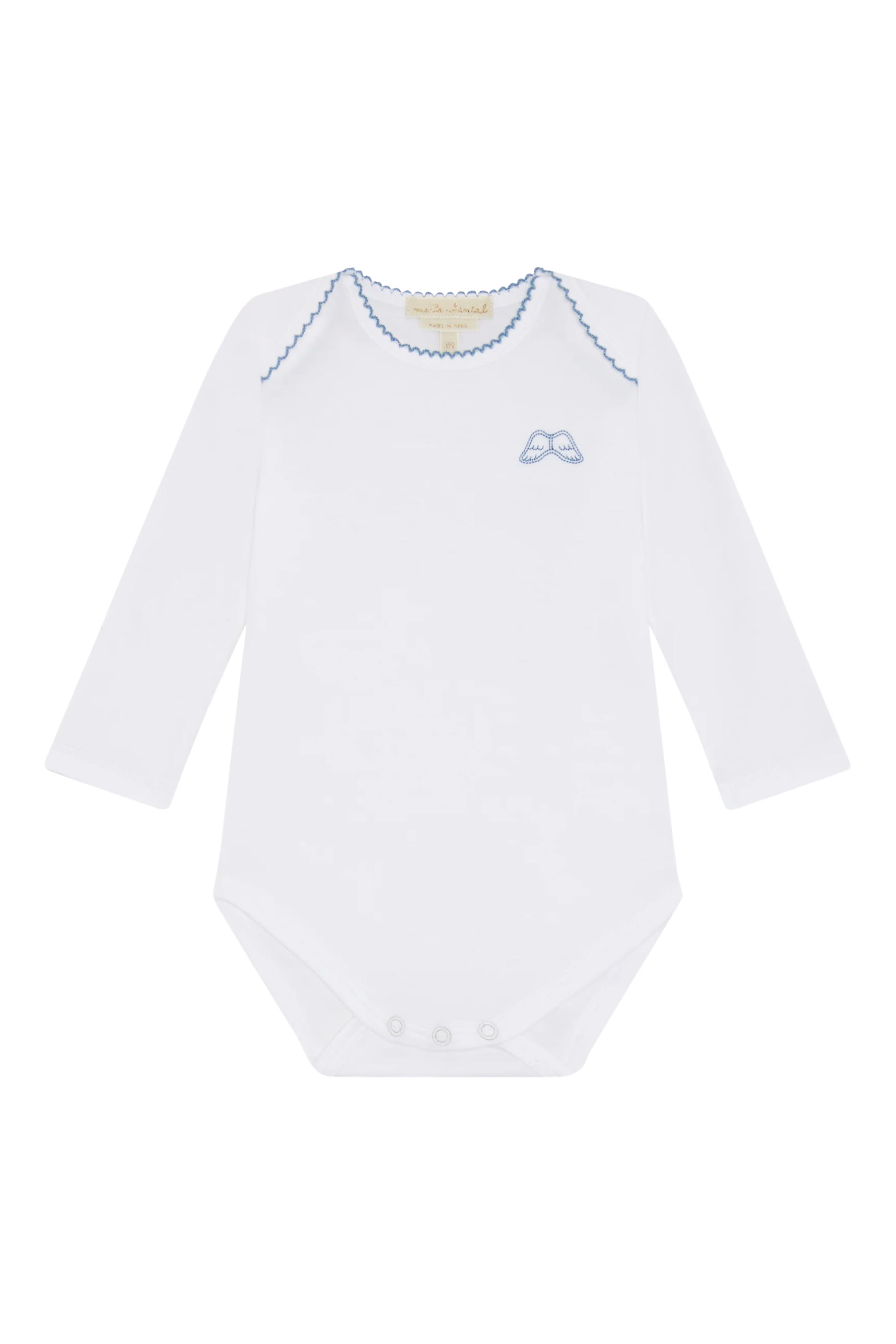 Kids Angel Wing Picot Long Sleeve Onesies Set