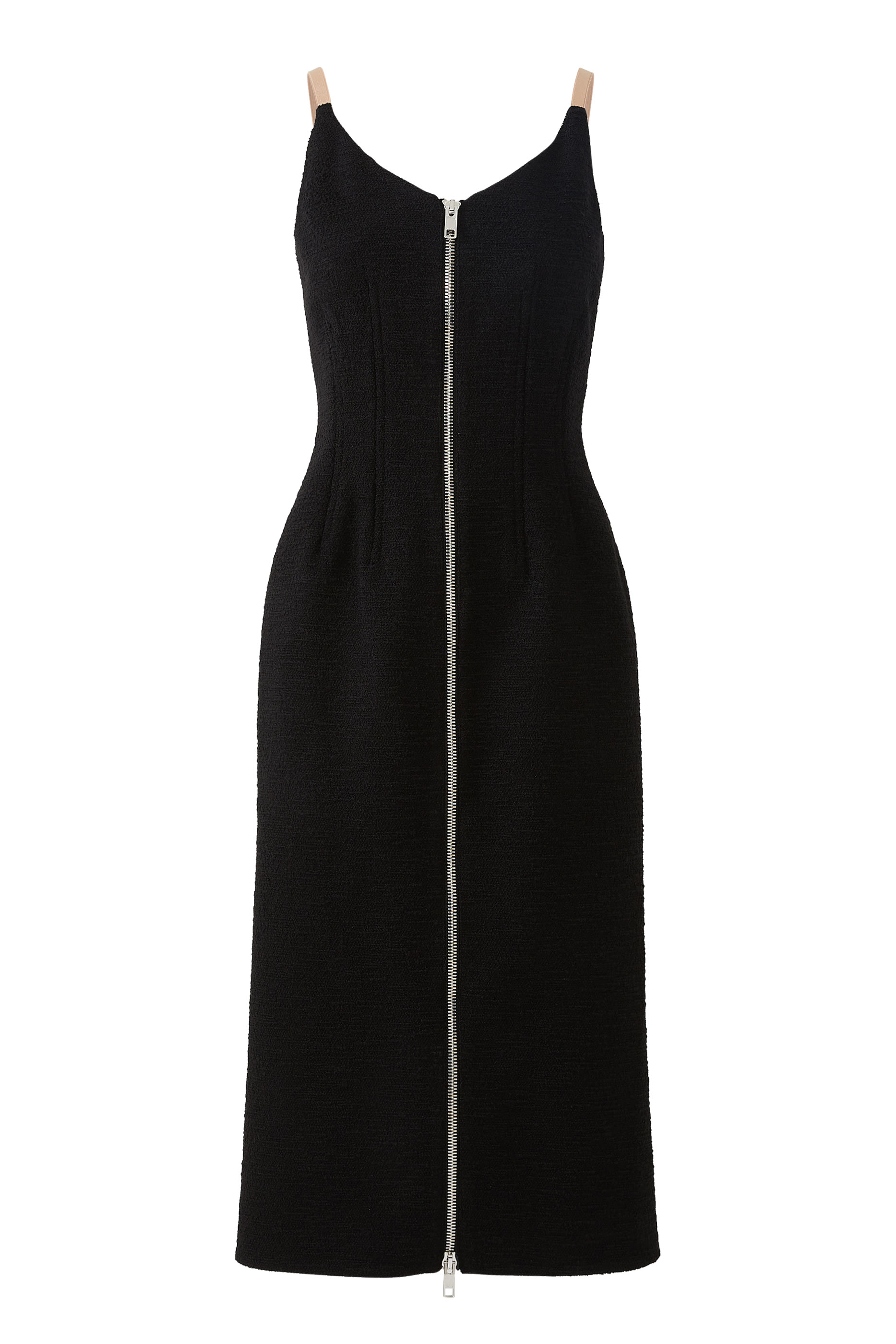 V-Neck Stretch Midi Dress