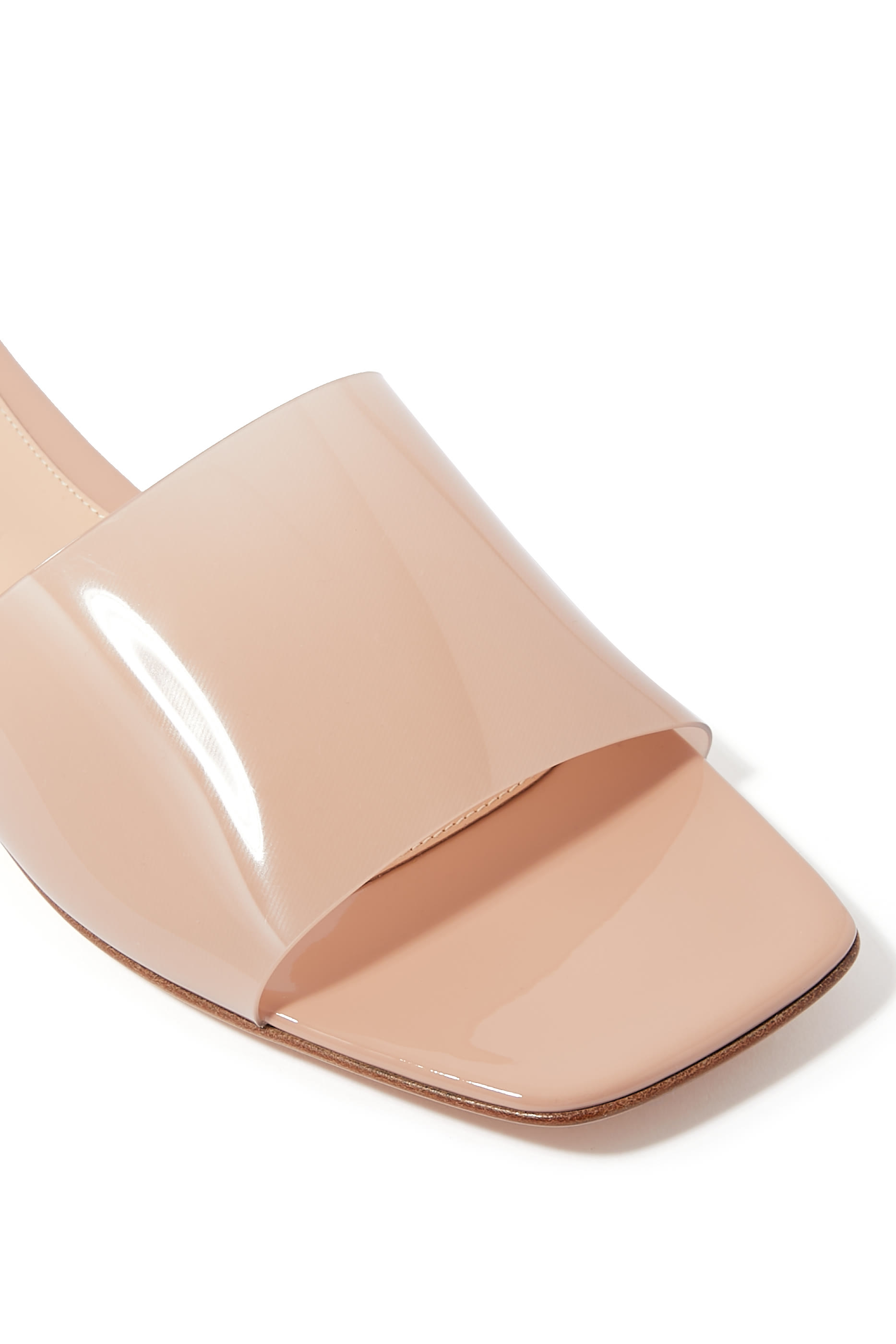 Cosmic Plexi Leather Flat Sandals