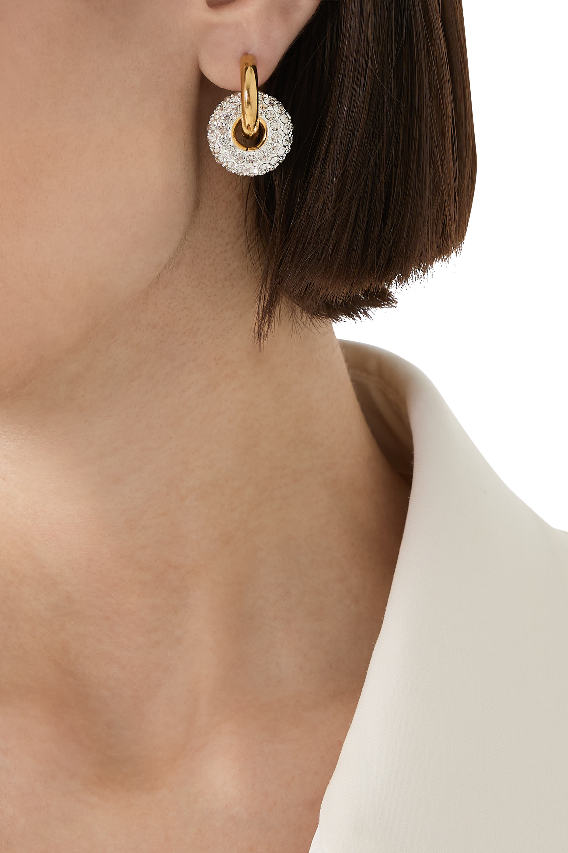 Pearl and Round Strass Earrings