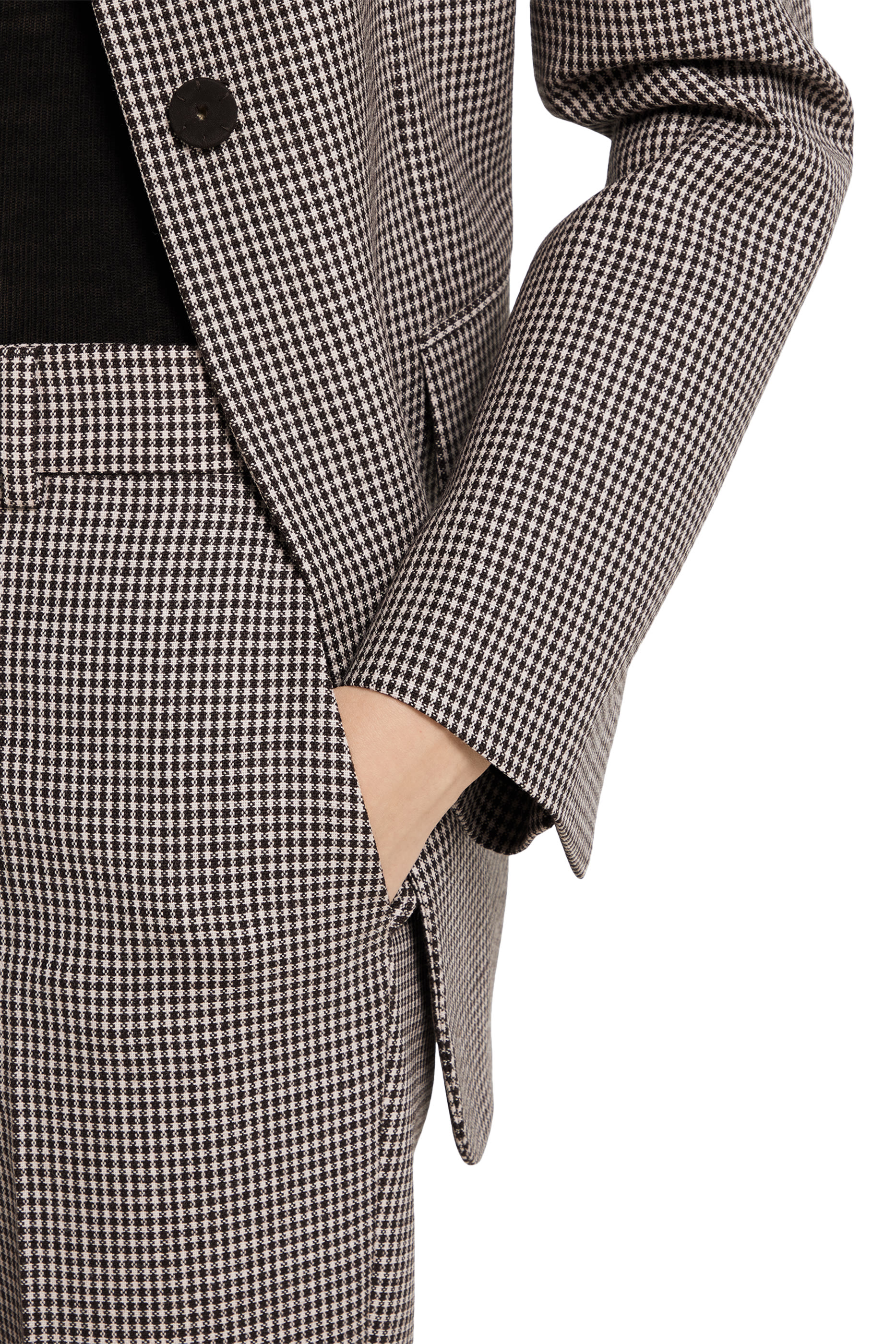 Embroidered Gingham Wool Pants