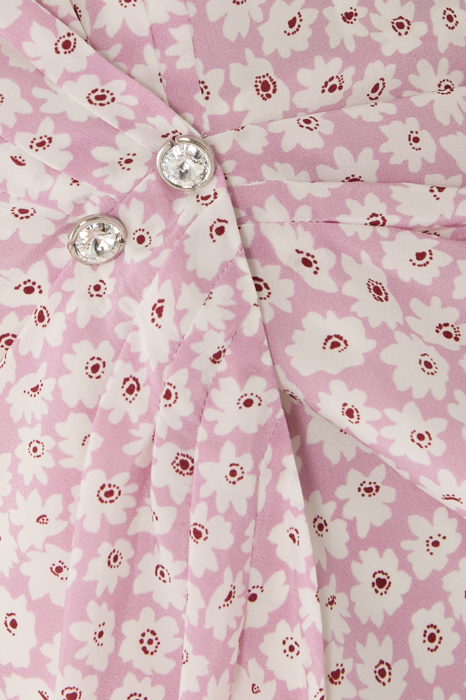 Small Flowers Print Silk Mini Dress