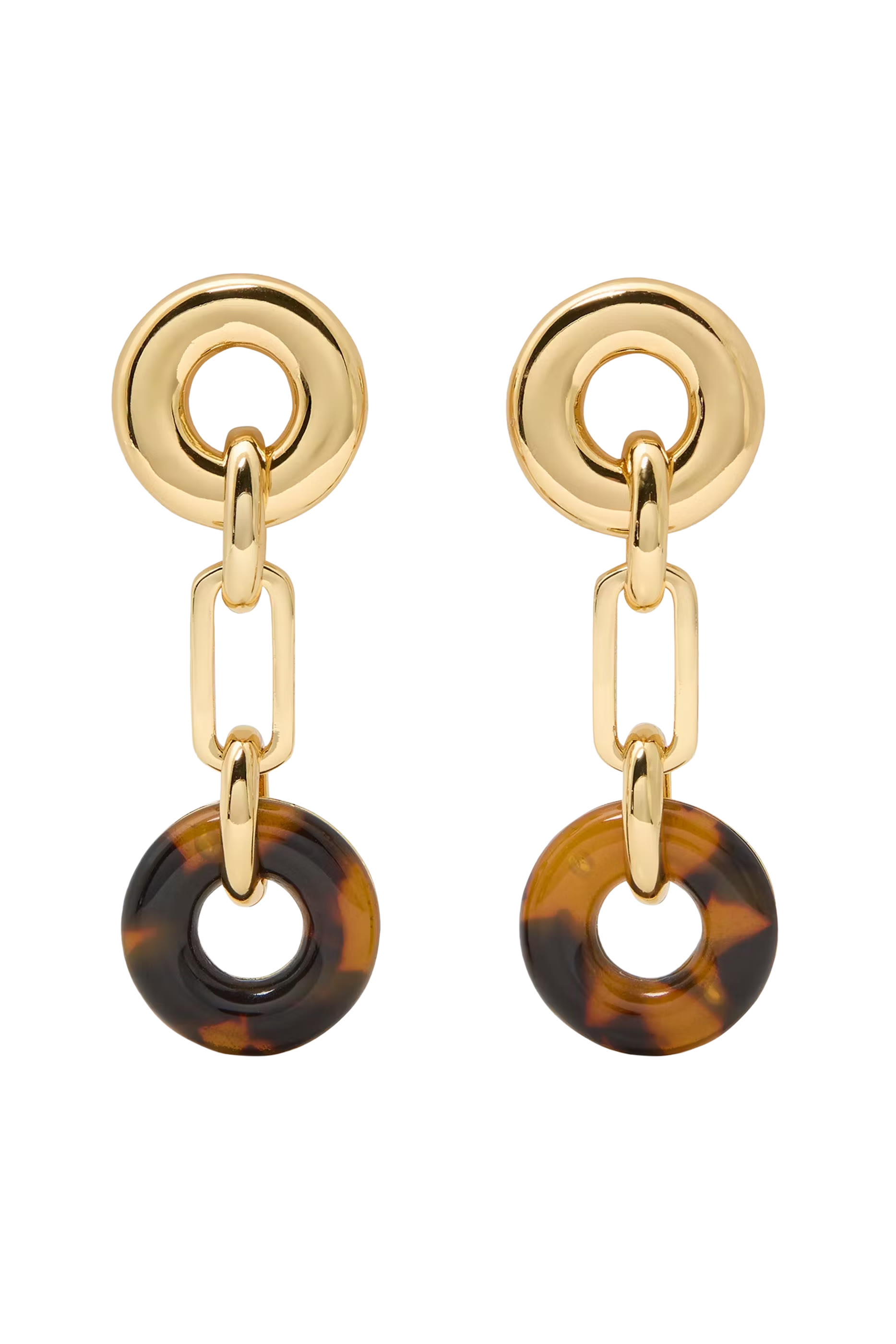 Interlock Linear Earrings, Titanium Posts & Cubic Zirconia, Acetate