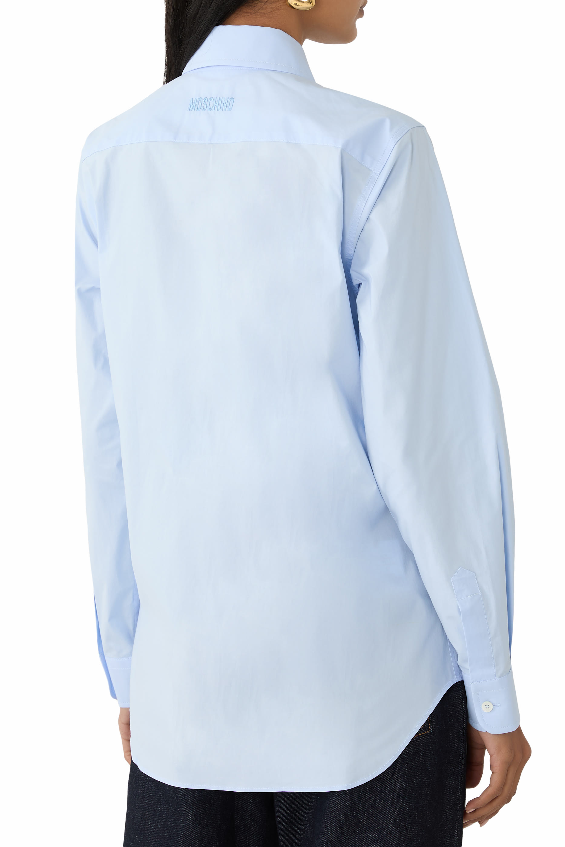  Printed Stretch Cotton Poplin Shirt