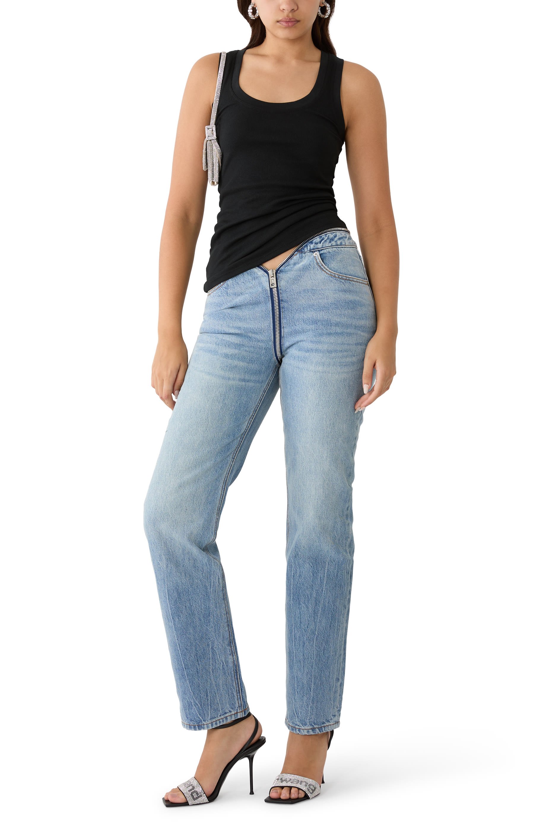 Zip V-Waist Jeans