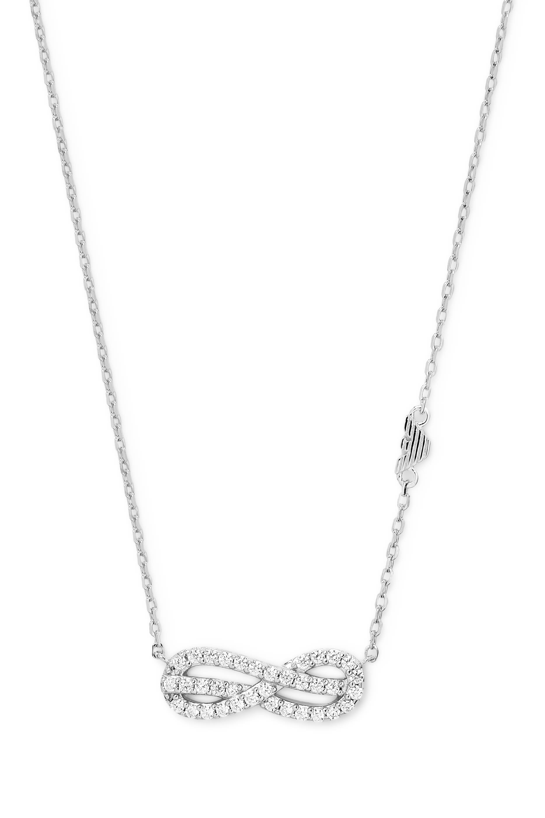 Station Necklace, Silver & Cubic Zirconia