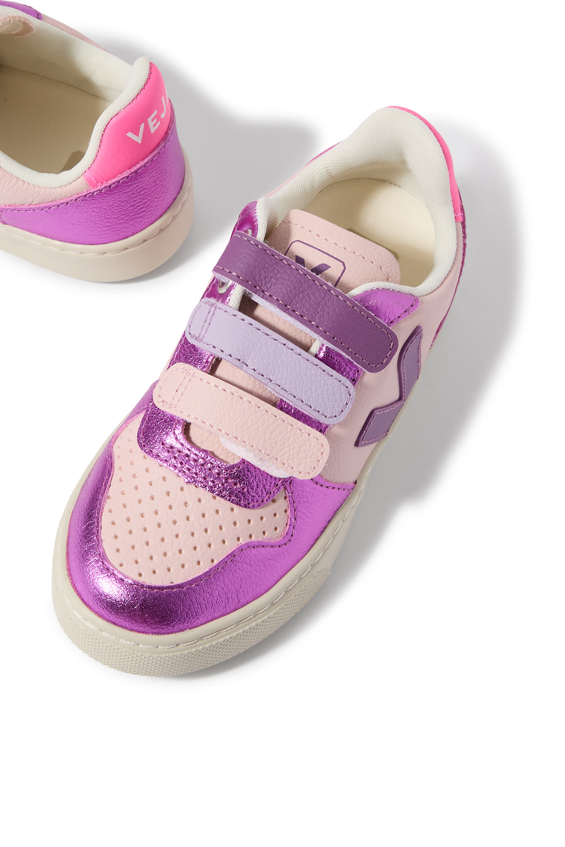 Kids V-10 Leather Sneakers