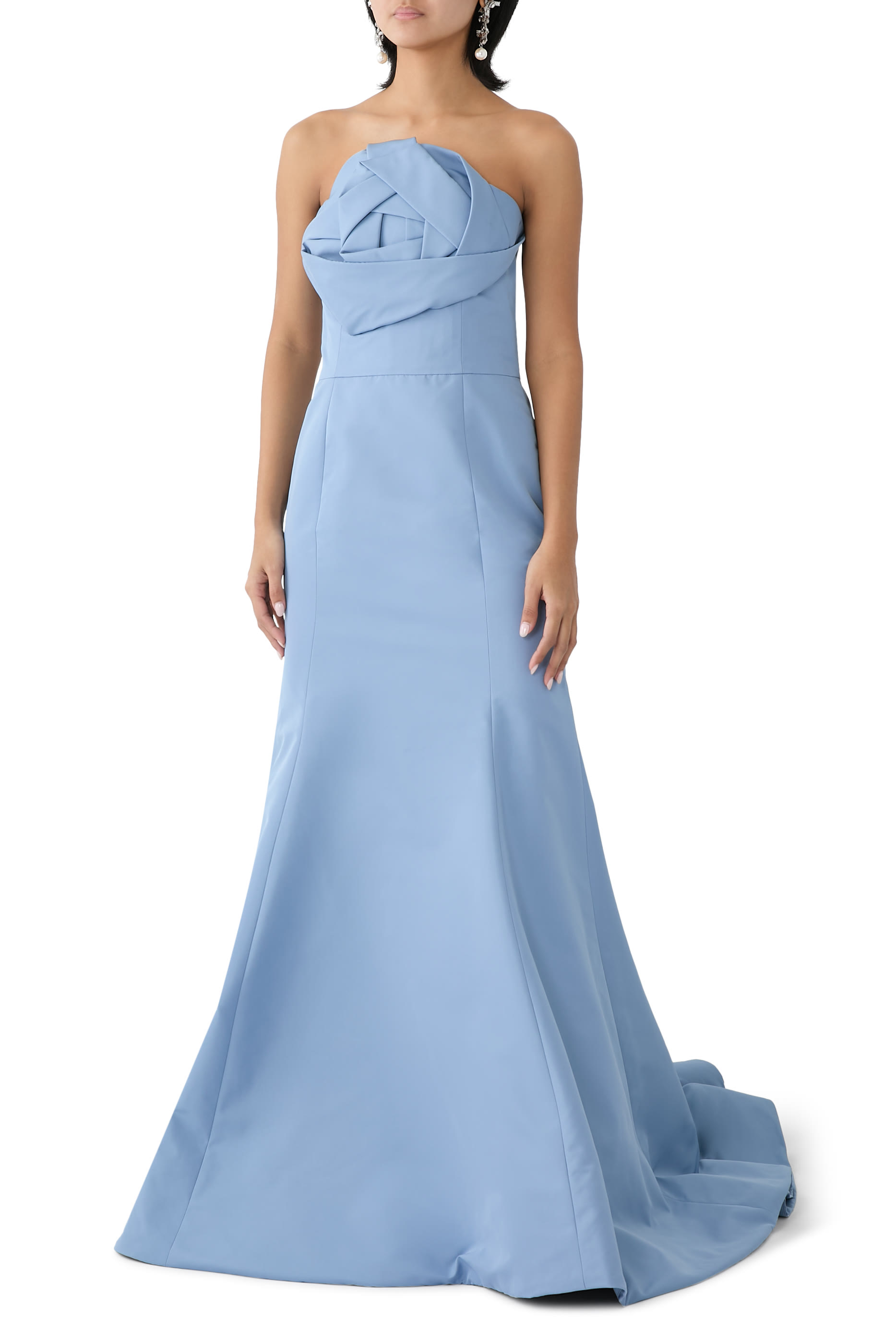 Rosette Faille Trumpet Gown