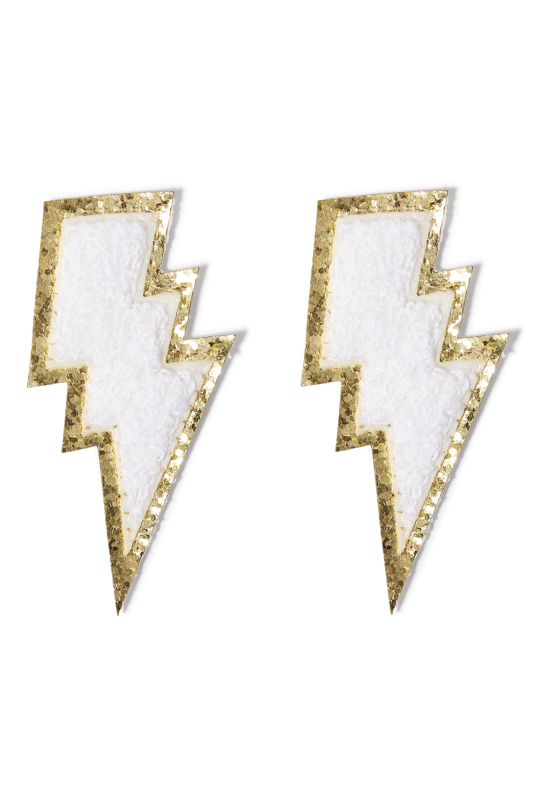 Kids Chenille Lightning Bolt Patches Set