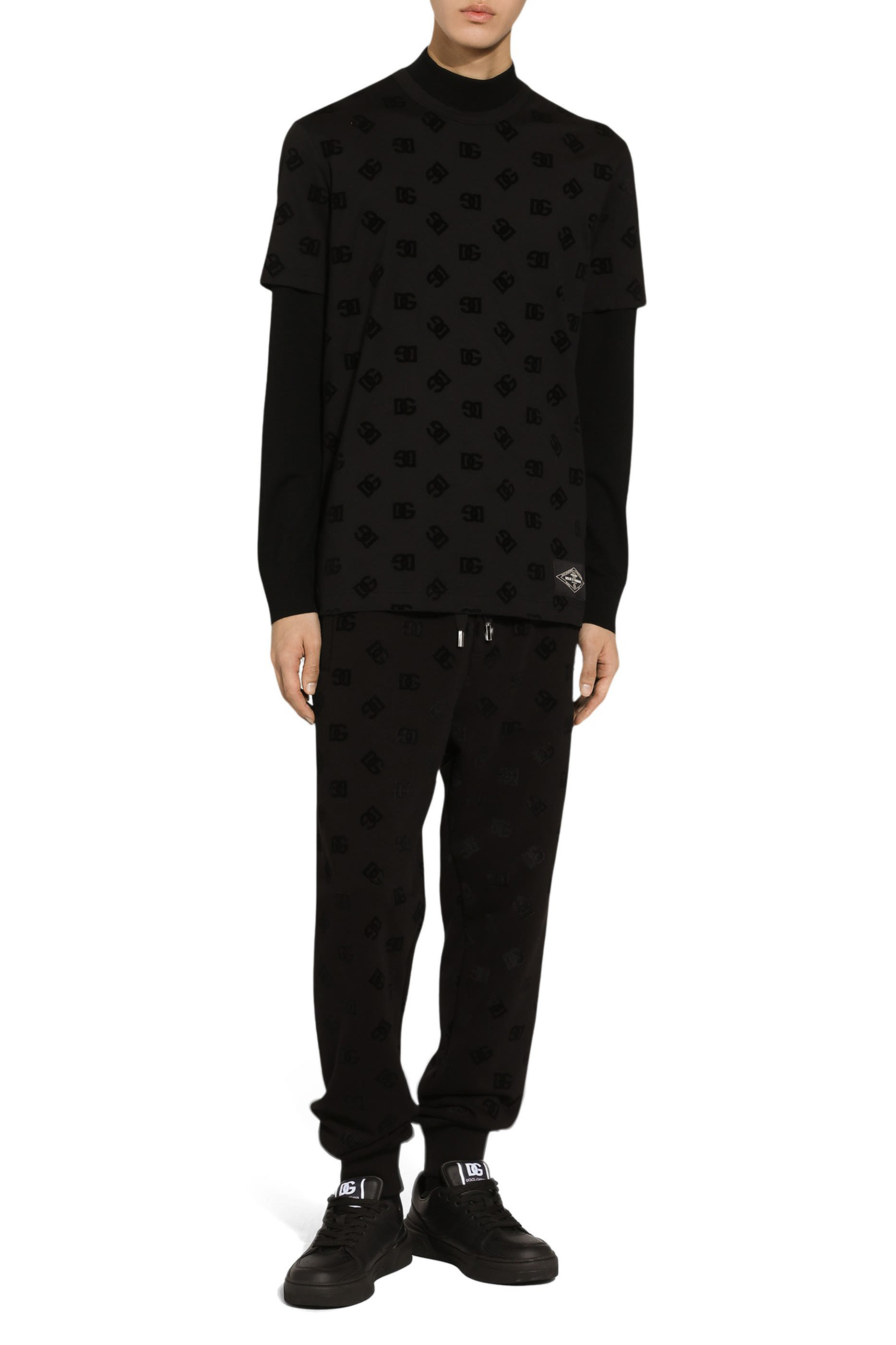 All-Over Flocked DG Print Cotton T-Shirt