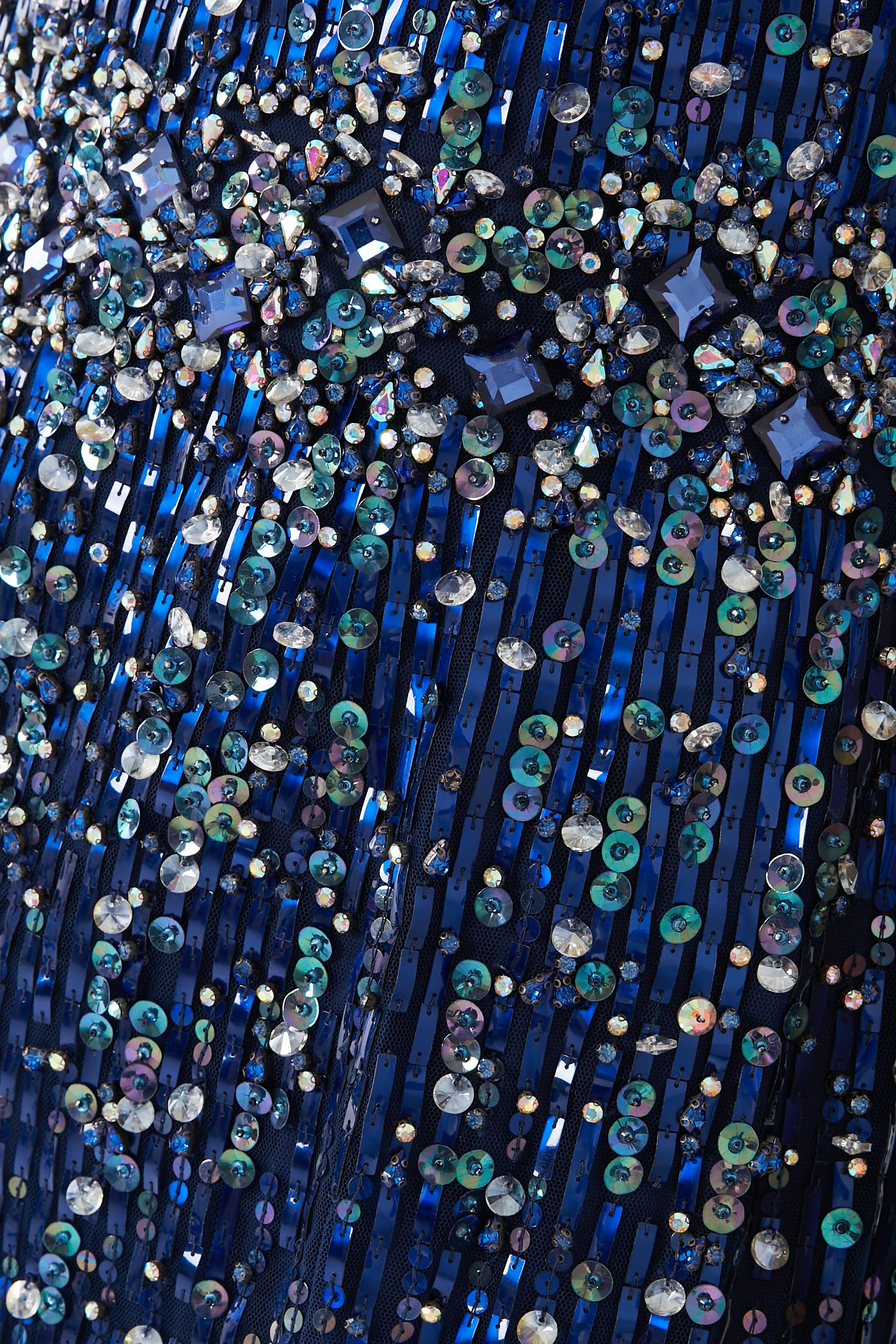 Sequin-Embellished Lux Cape Gown