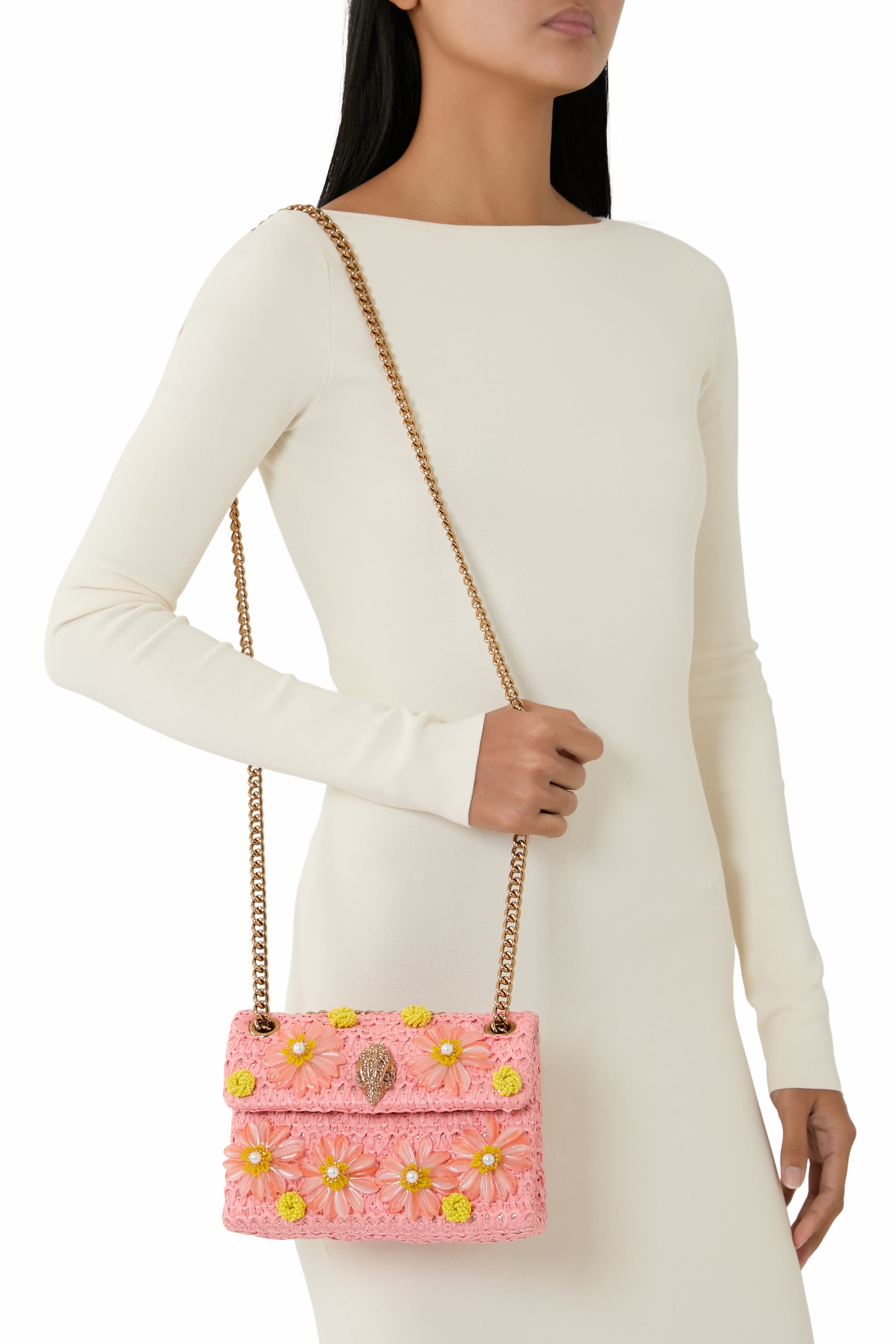 Kensington Raffia Effect Mini Crossbody Bag