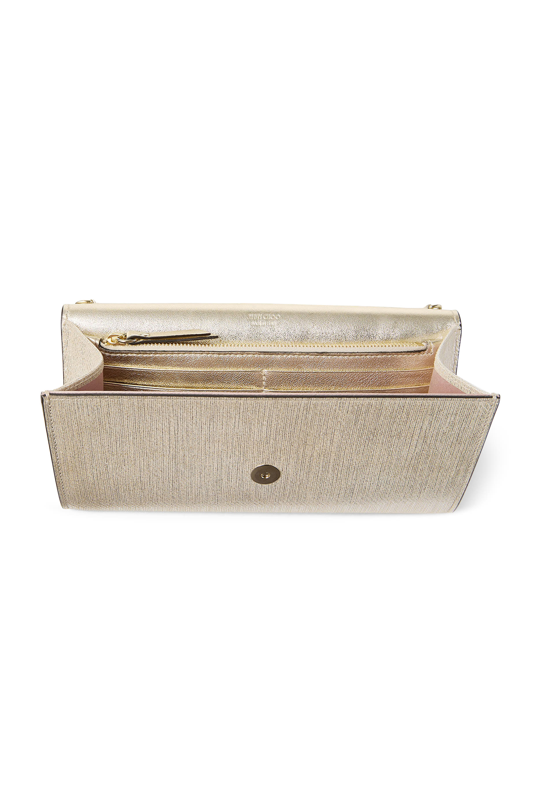 Emmie Metallic Linear Leather Clutch