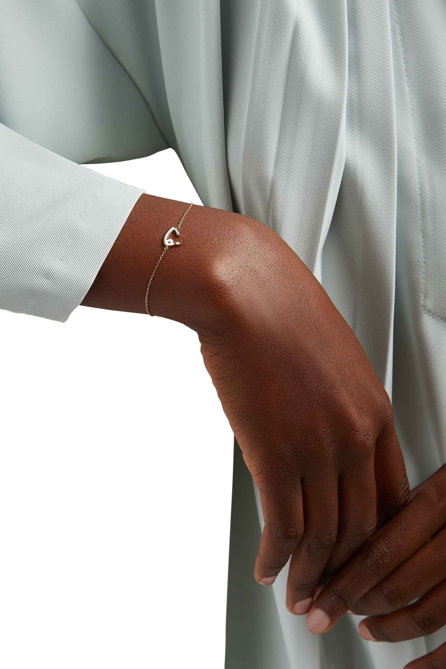 Mina "F" White Enamel Bracelet