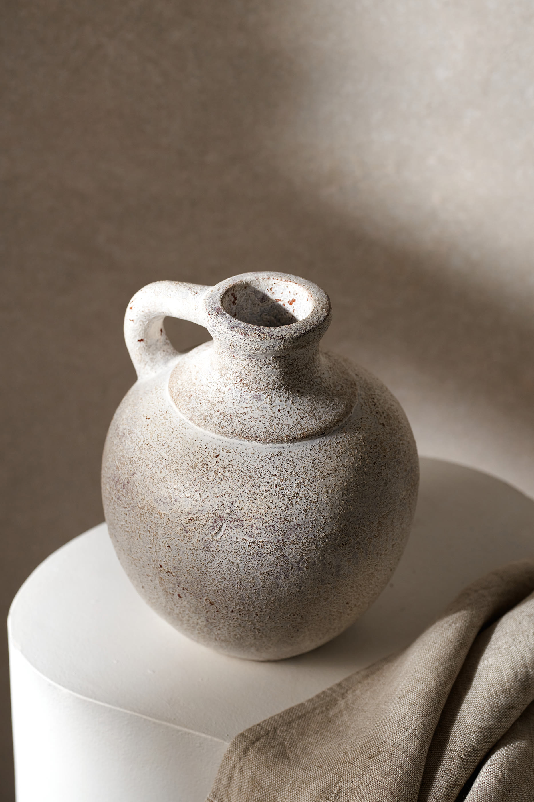 Arley Whitewashed Terracotta Jug