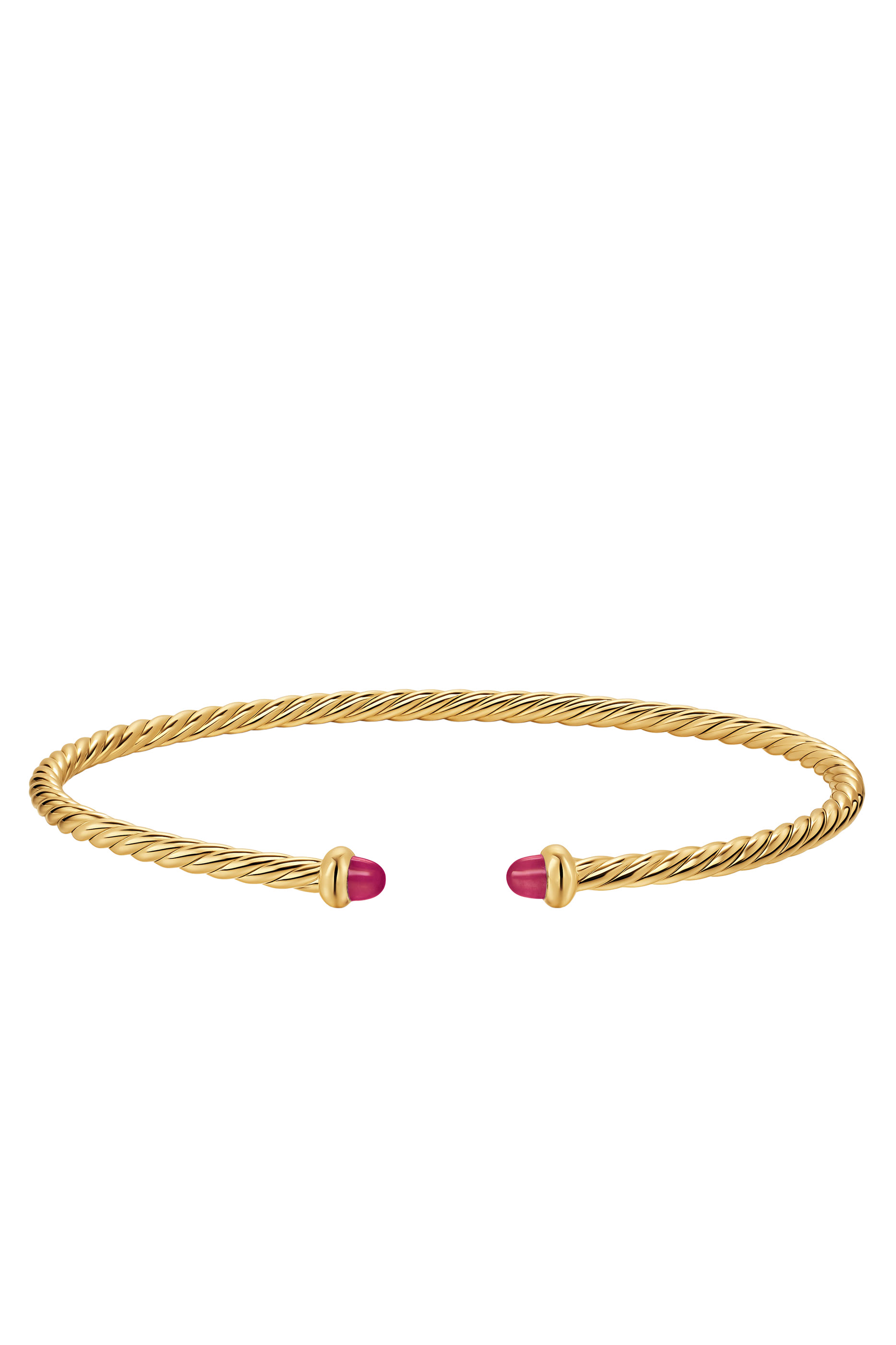 Cable Micro Cablespira Flex Bangle, 18K Yellow Gold & Ruby