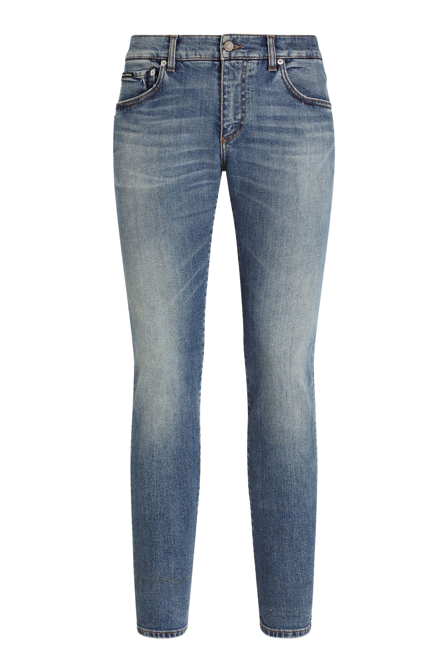 Logo Tag Skinny Stretch Cotton Jeans