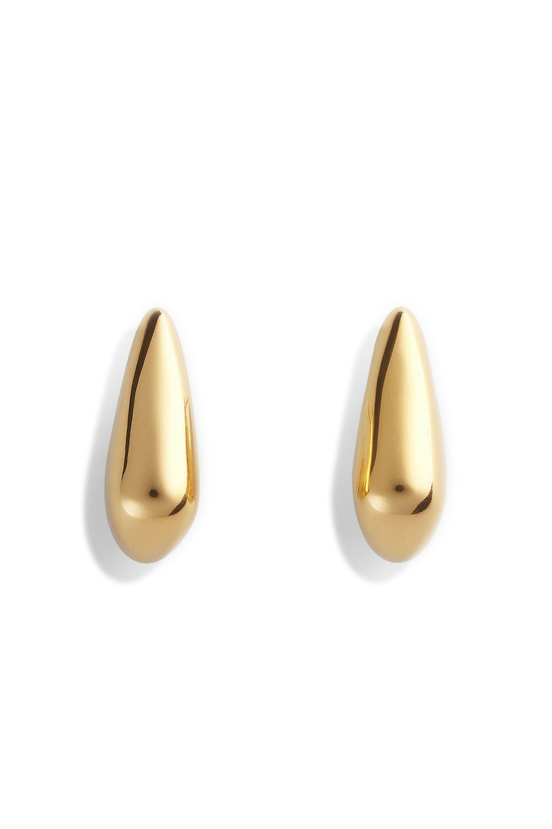Small Fin Earrings, 18k Gold-Finish Sterling Silver
