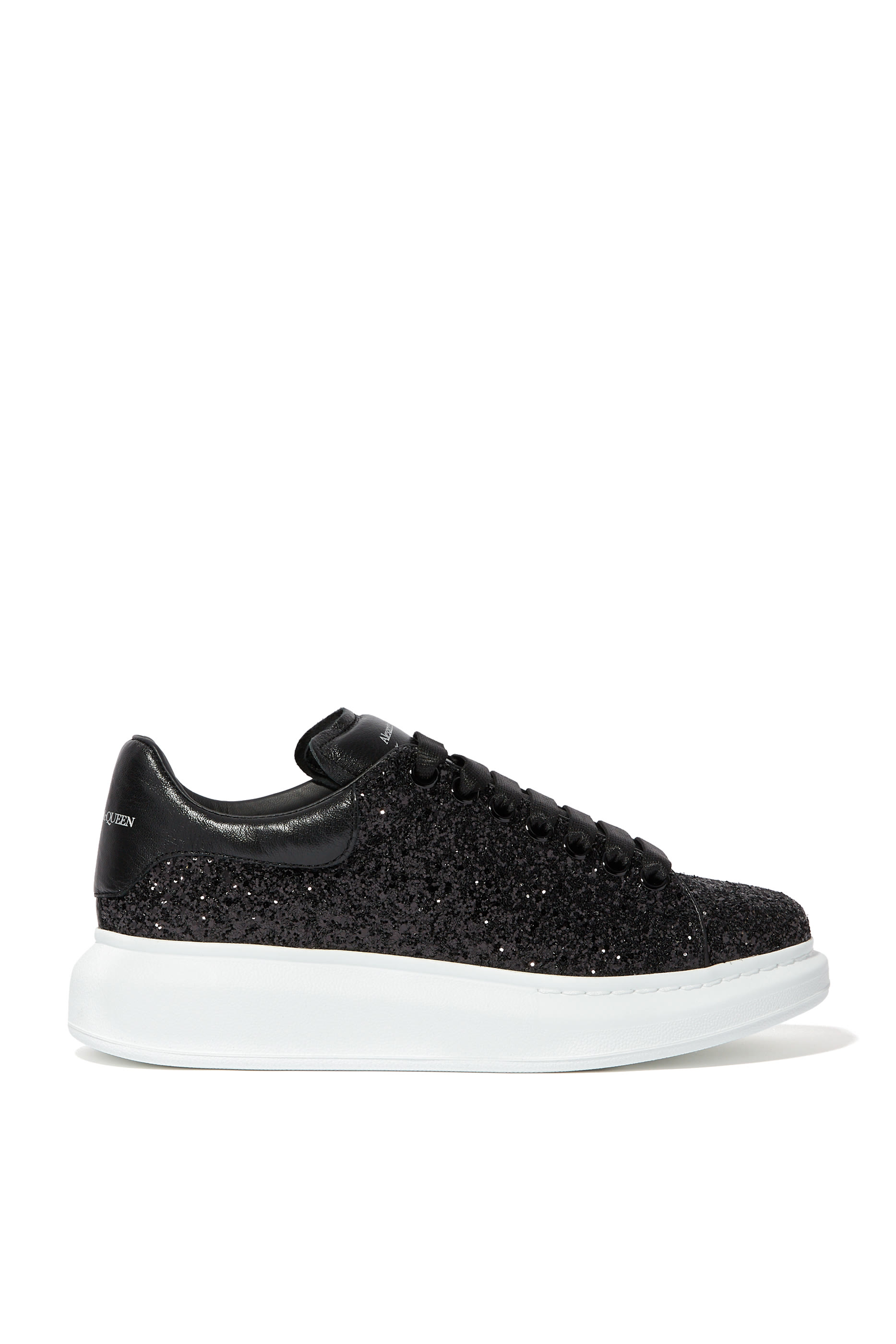 Oversized Glitter Leather Sneakers