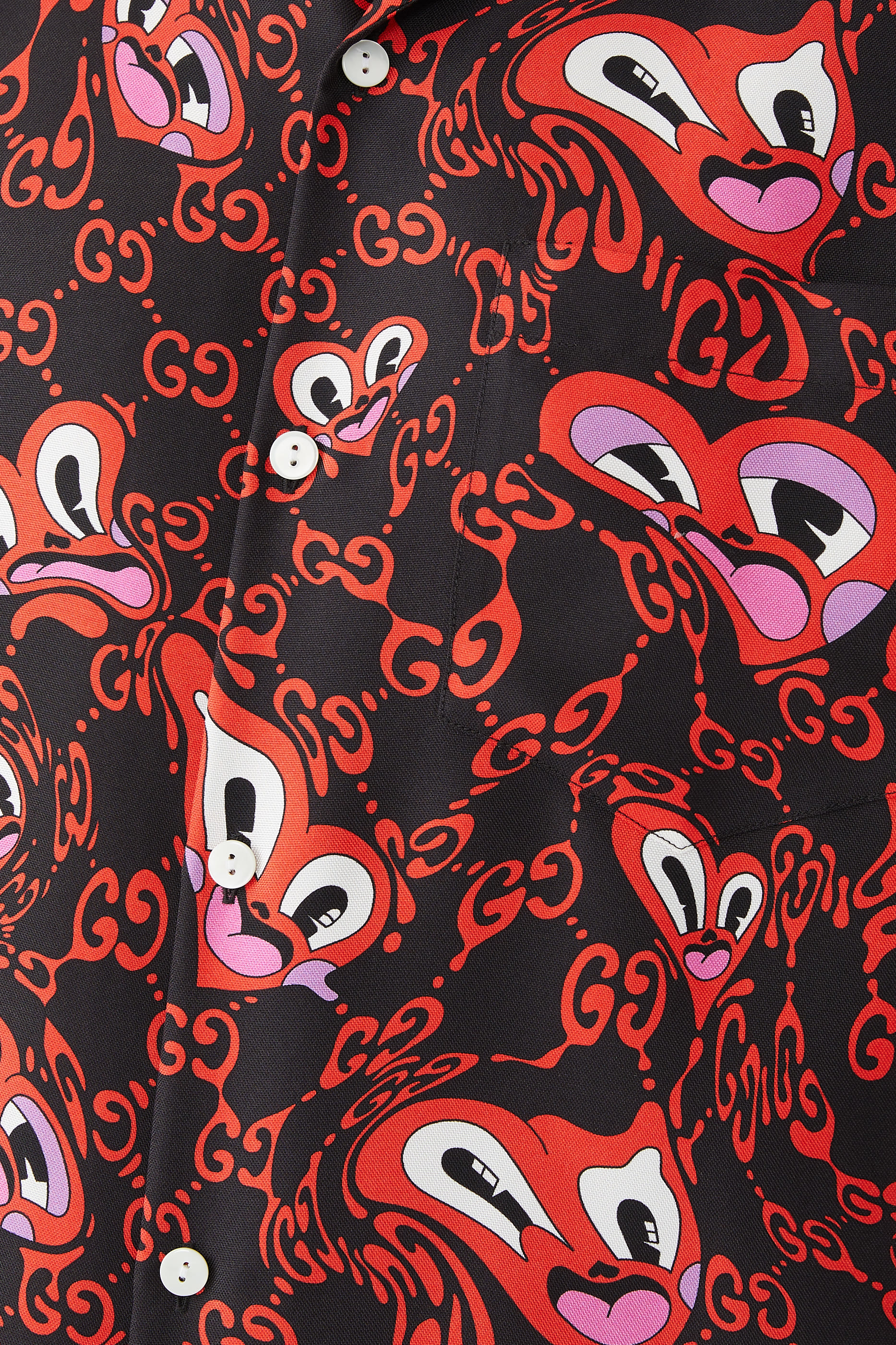 GG Hearts Silk Bowling Shirt