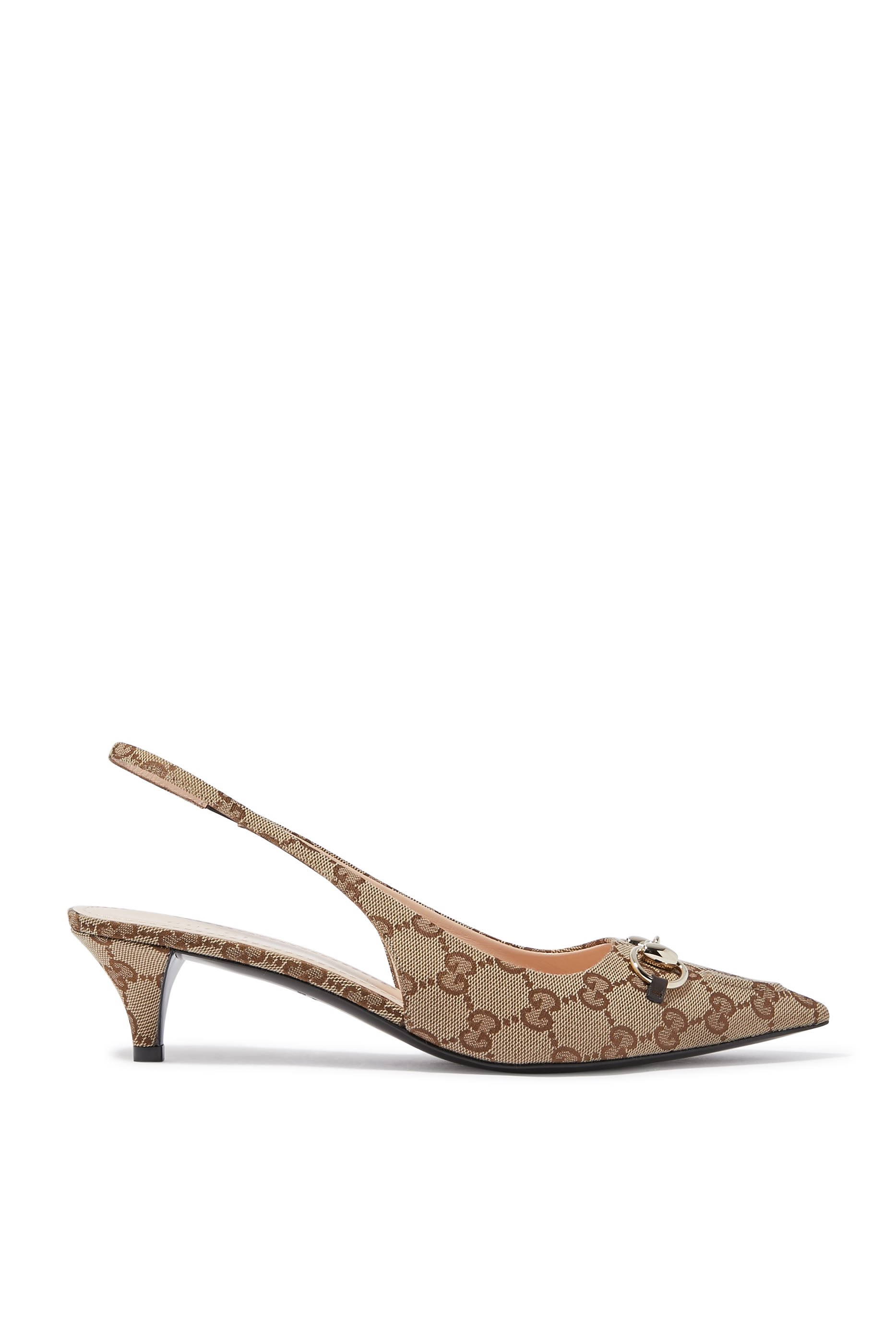GG Canvas Slingback 45 Pump Heel