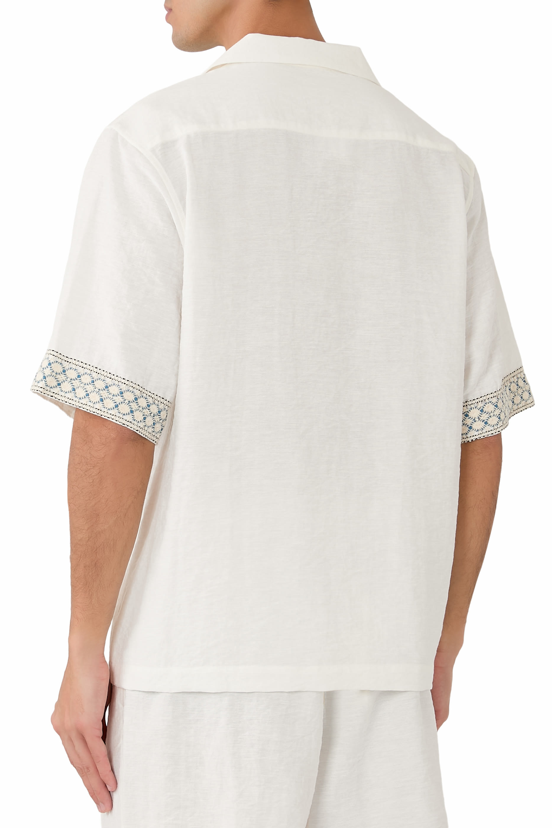 Crochet Trim Bowling Shirt