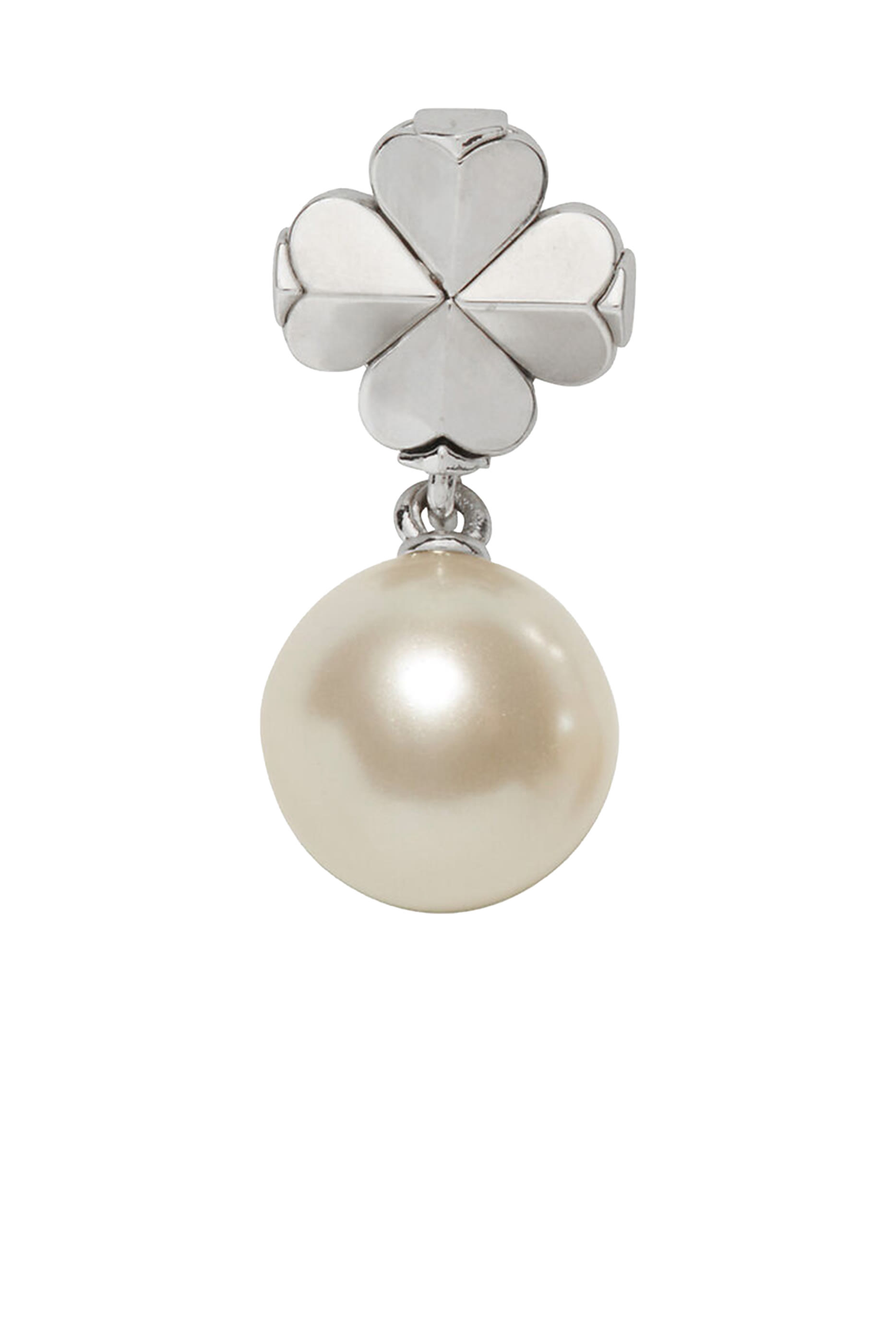 Spade Flower Pearl Drop Earrings