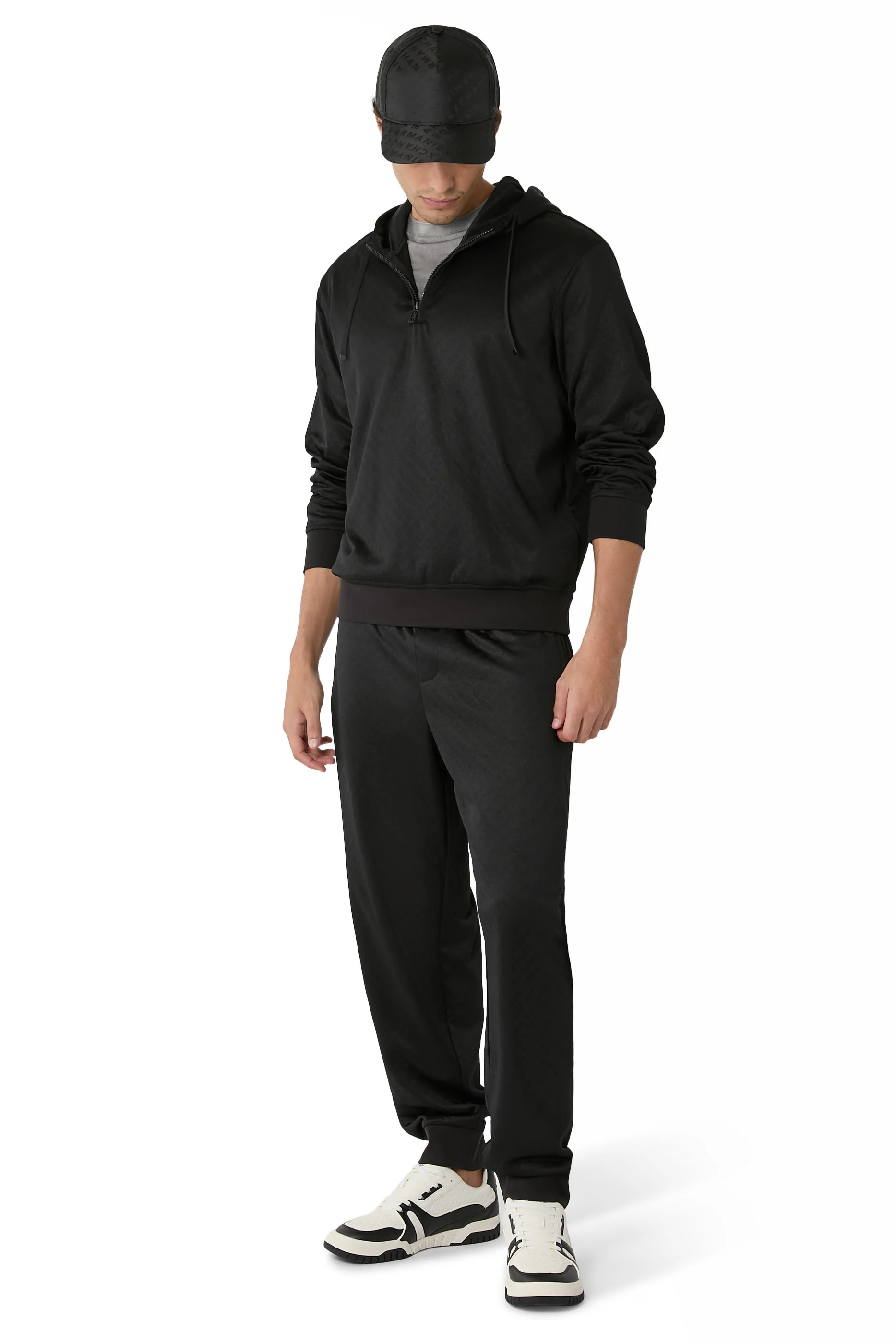 All-Over Jacquard Logo Hooded Sweatshirt