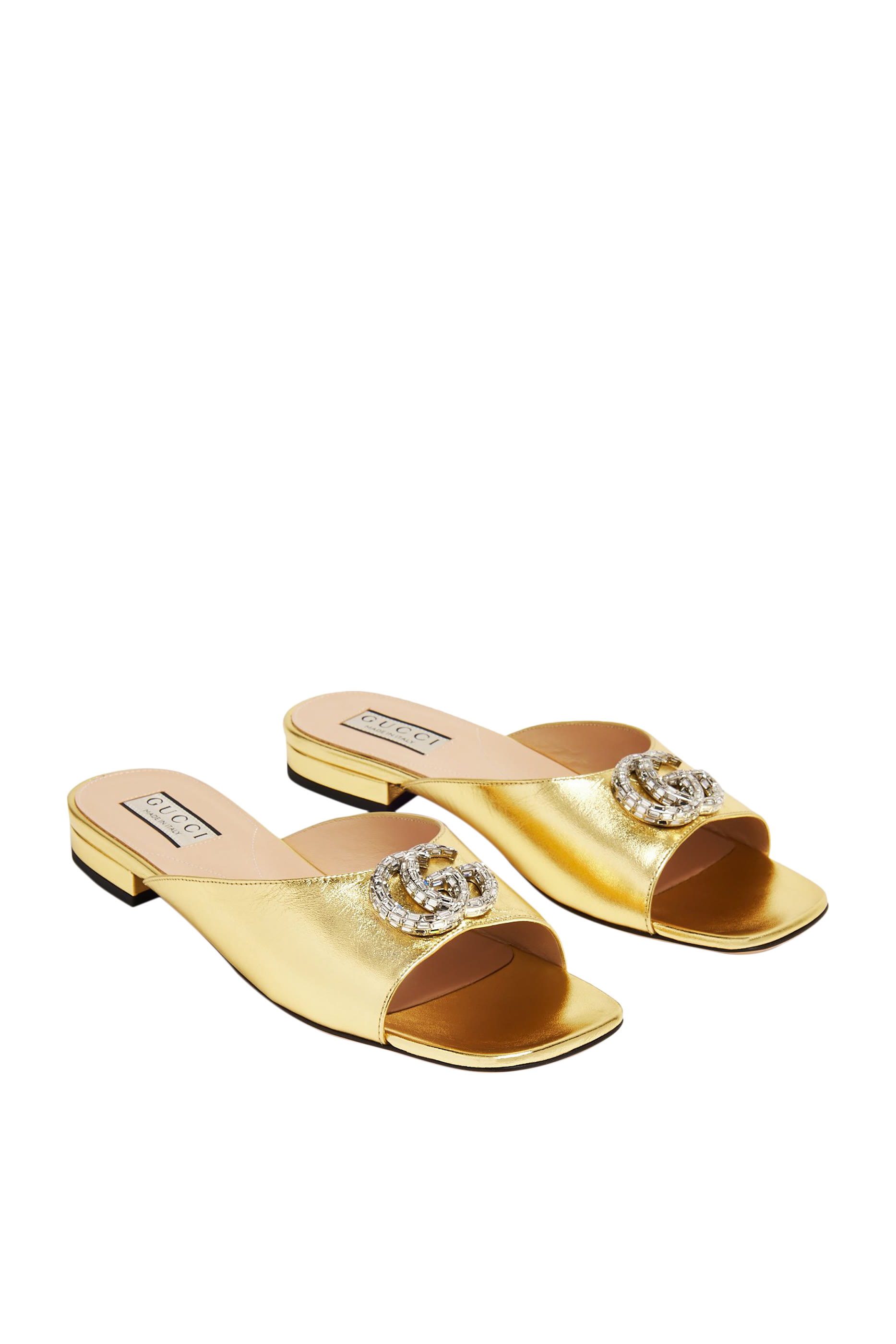 Harlow Metallic Leather Slides