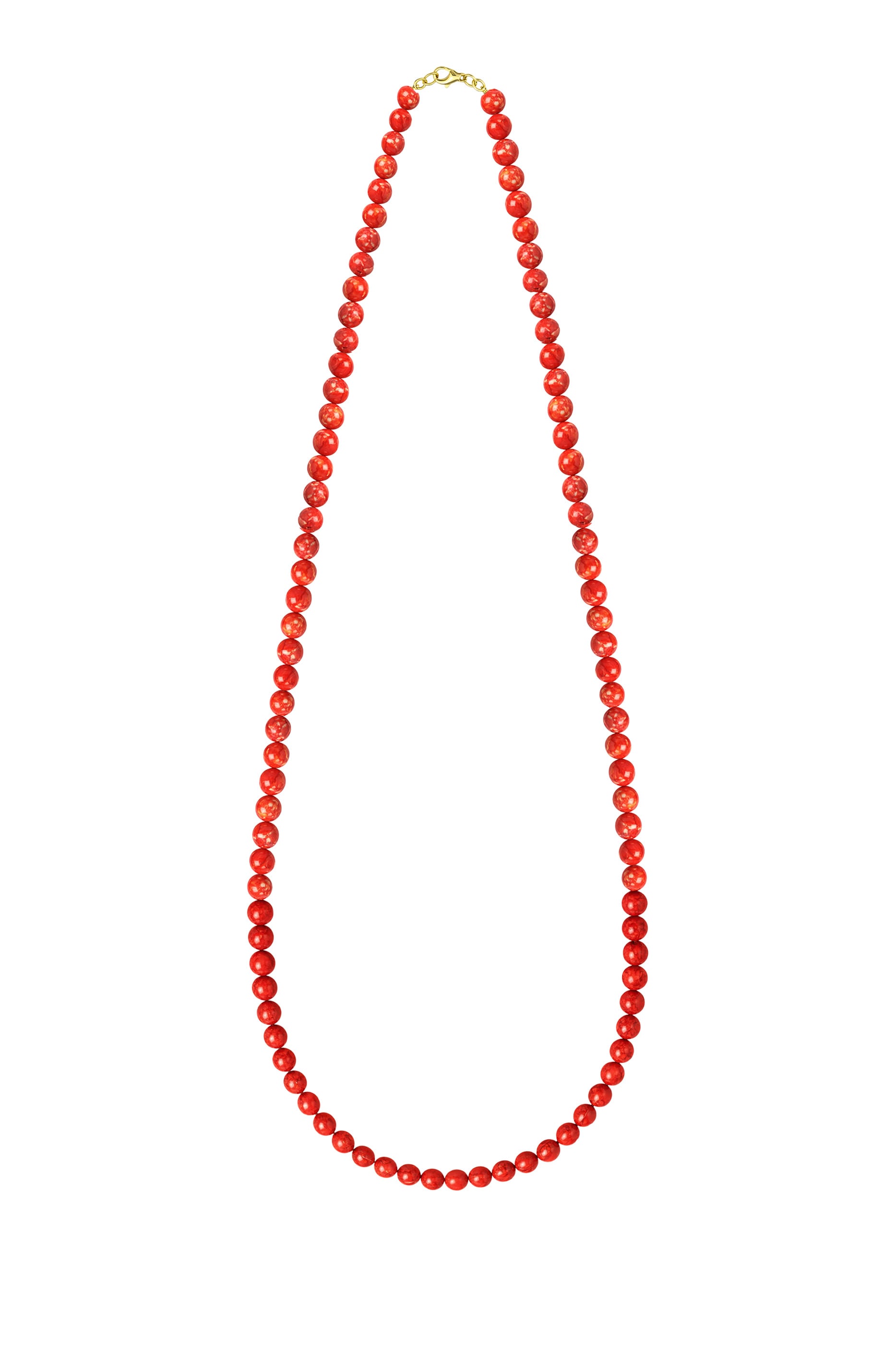 Coral Beaded Necklace, 18K Yellow Gold