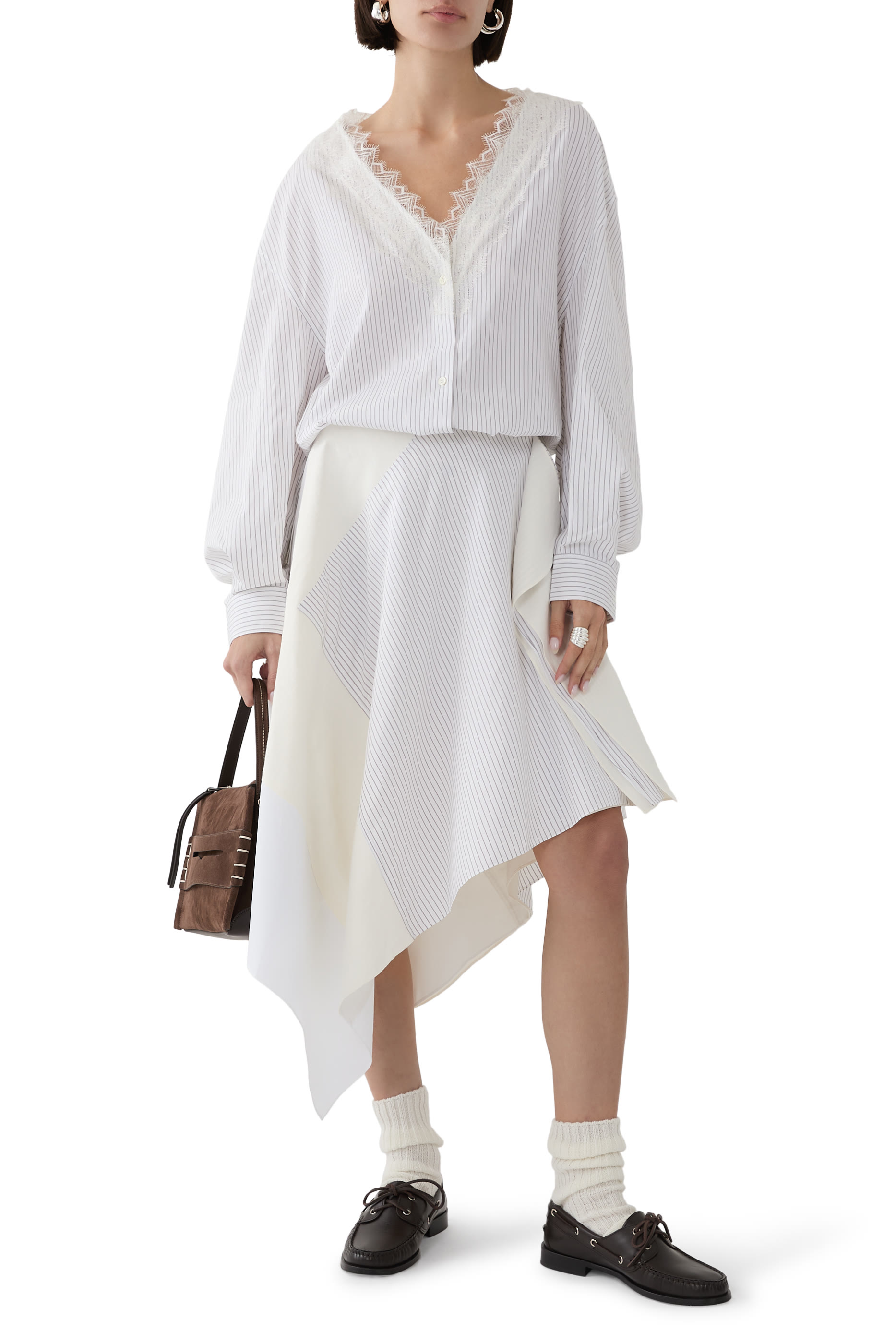 V-Neck Lace Trim Shirt