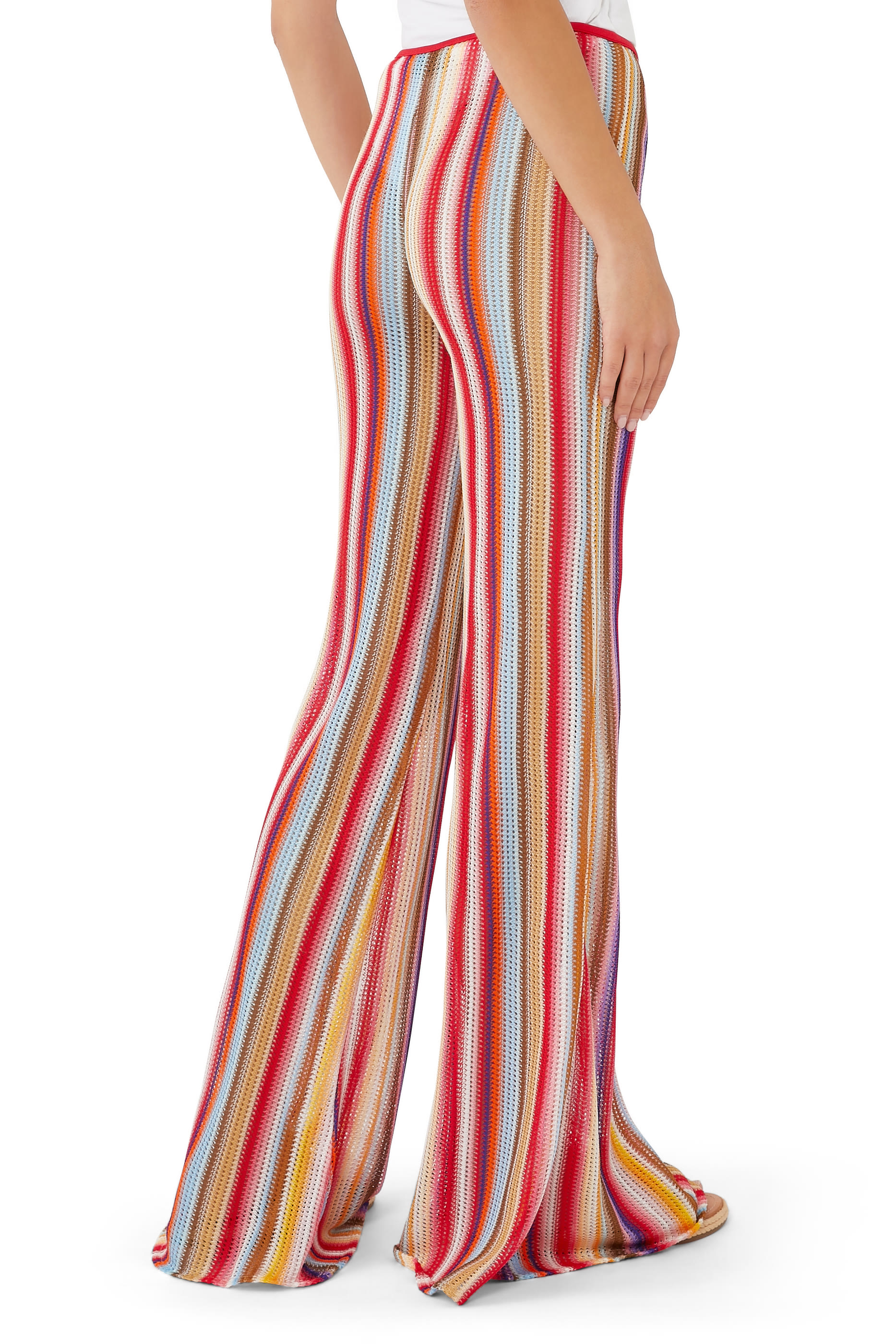 Mare Striped Raschel Flare Pants