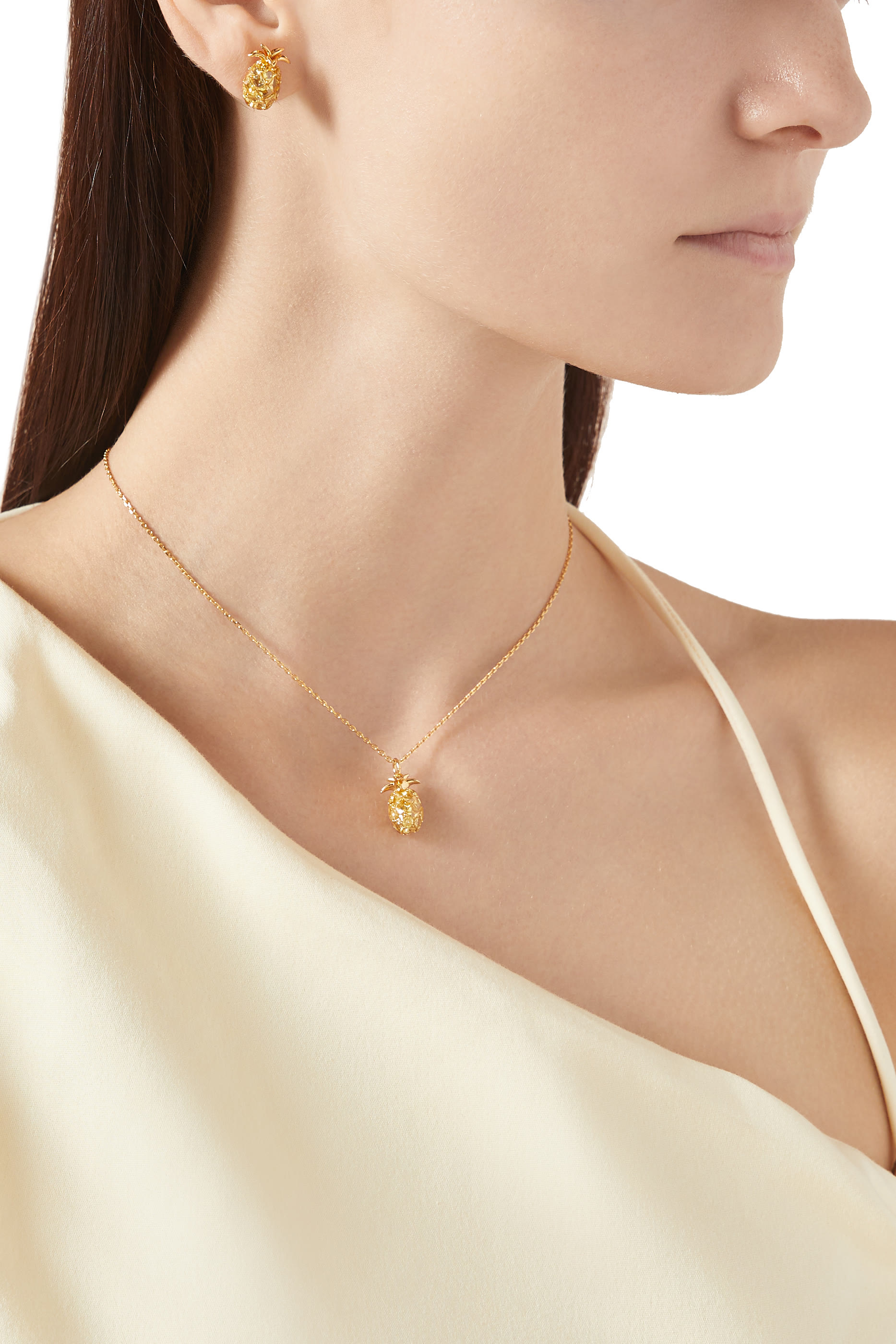 Sweet Treasures Mini Pendant, Plated Metal & Cubic Zirconia