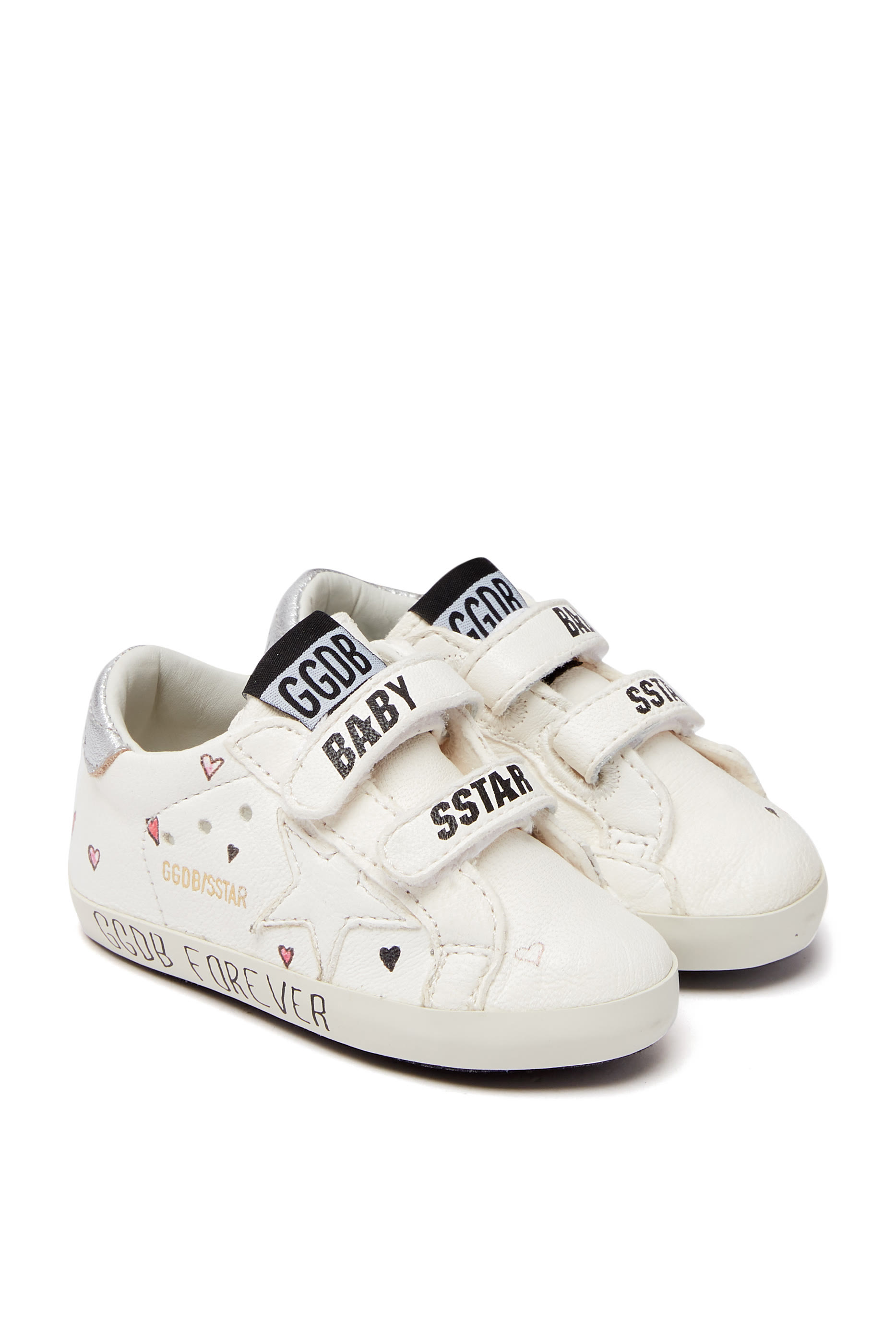 Kids Baby School Heart Print Sneakers