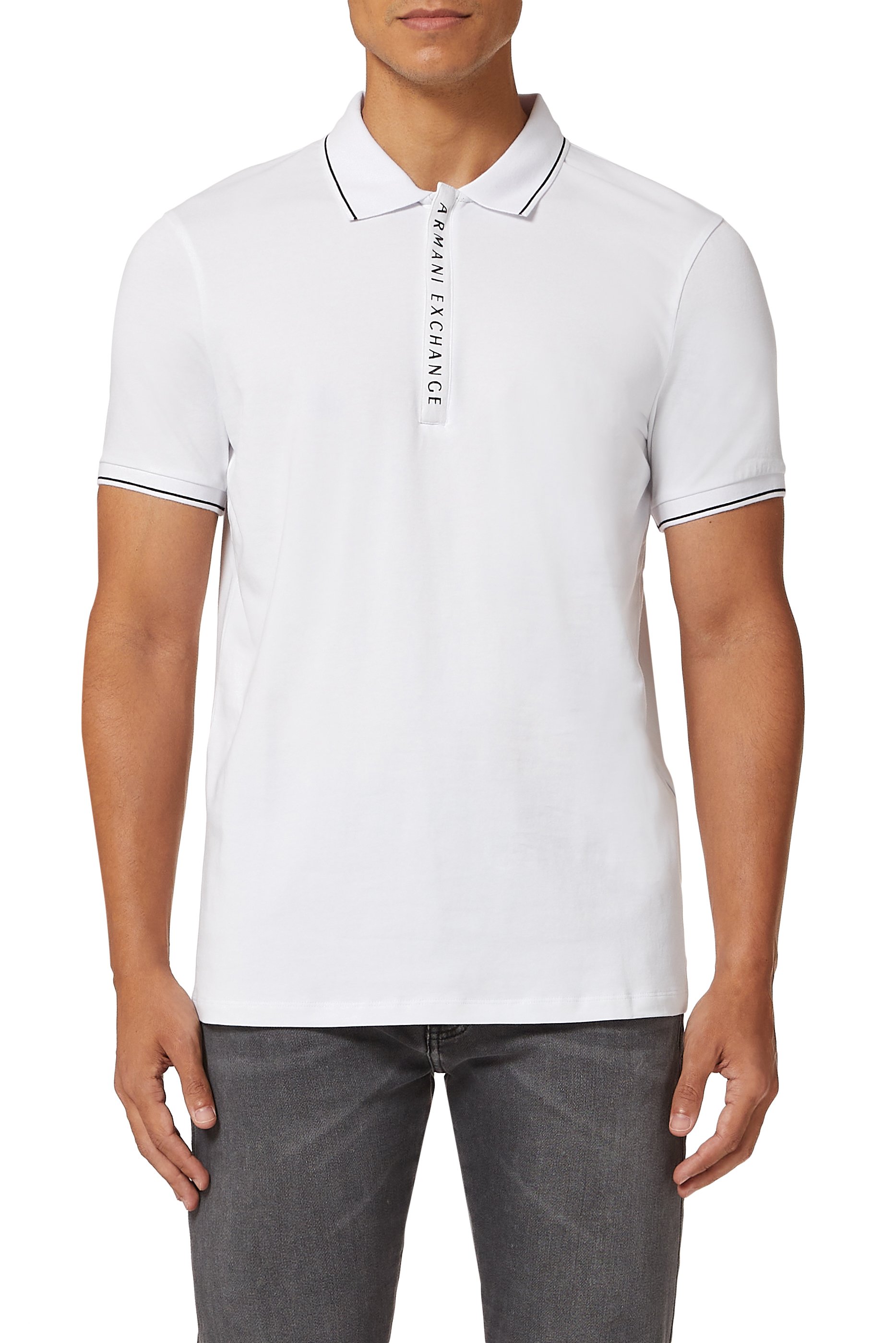 Buy Armani Exchange Half Zip Polo Shirt for Mens | Bloomingdale's Kuwait