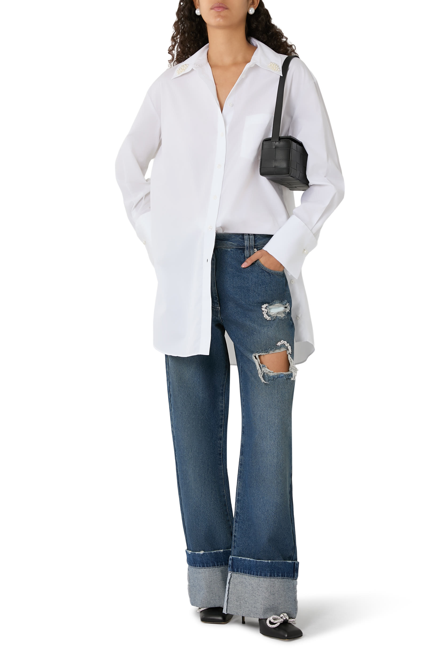 Elongated Cuff Button Placket Shirt