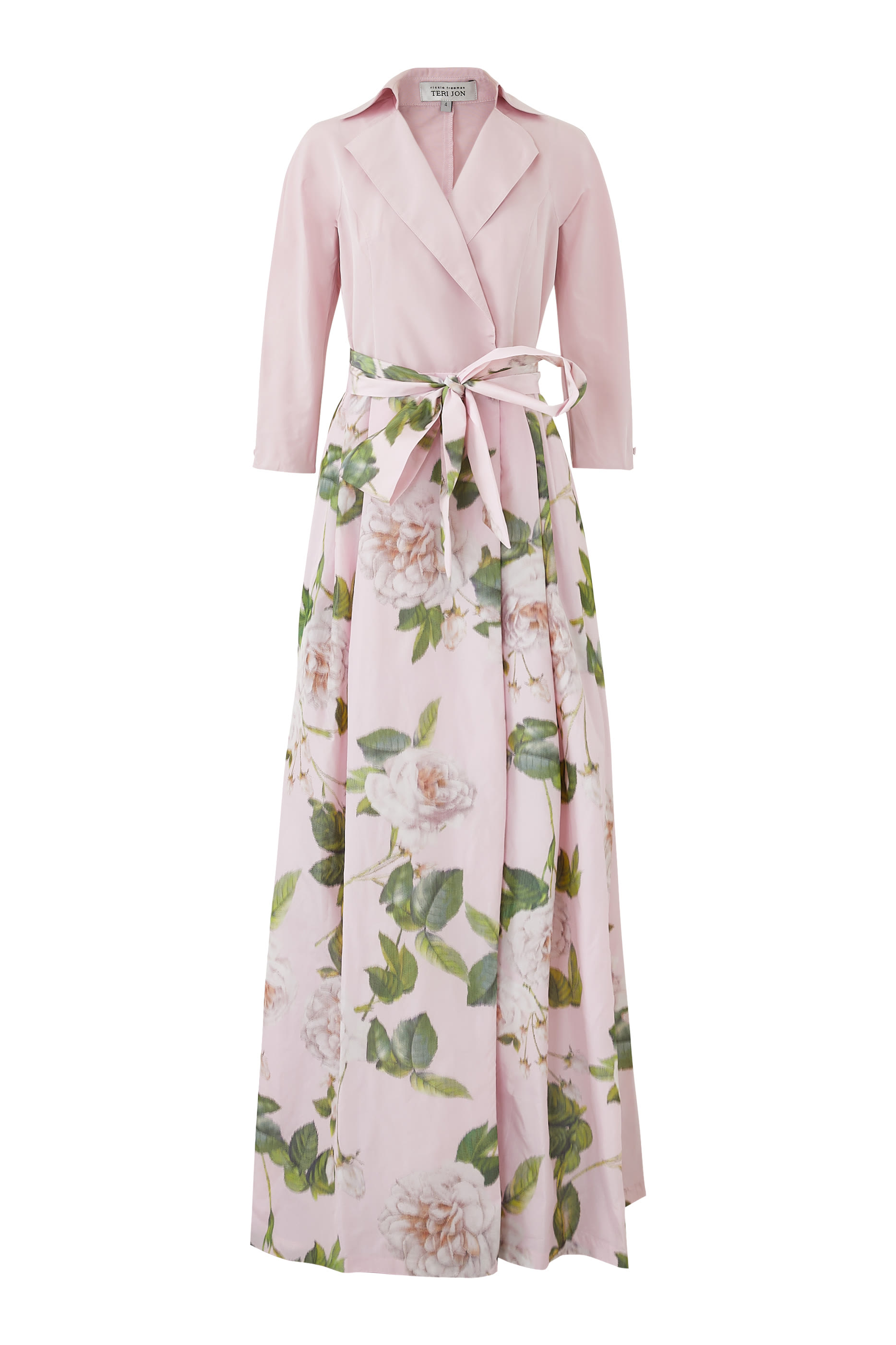 Taffeta Floral Print Shirt Dress