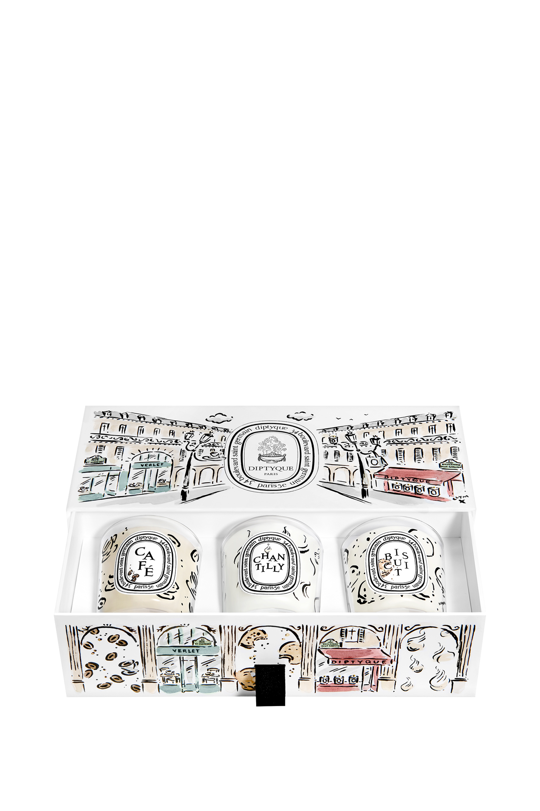 Caf&eacute; (Coffee), Chantilly (Whipped Cream), Biscuit (Cookie) Candles