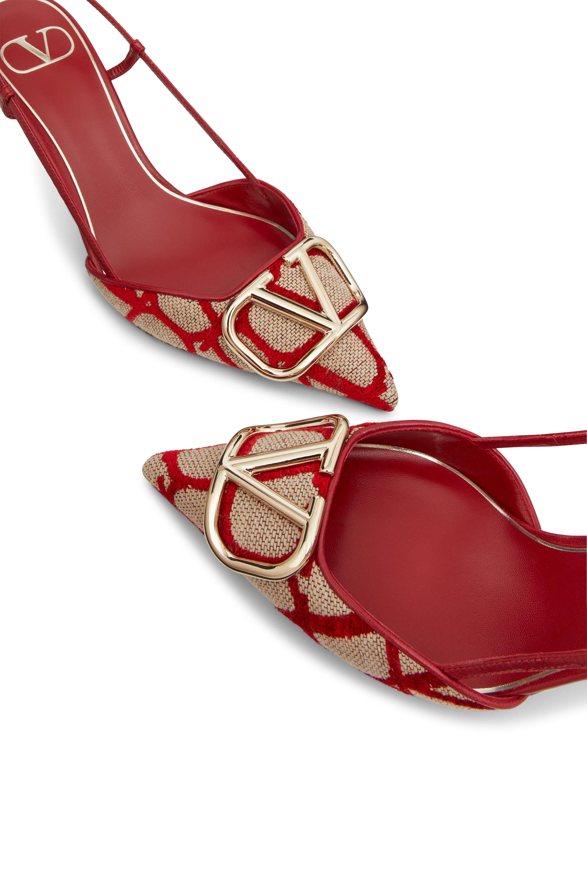 Valentino Garavani 80 Toile Iconographe Slingback Pumps