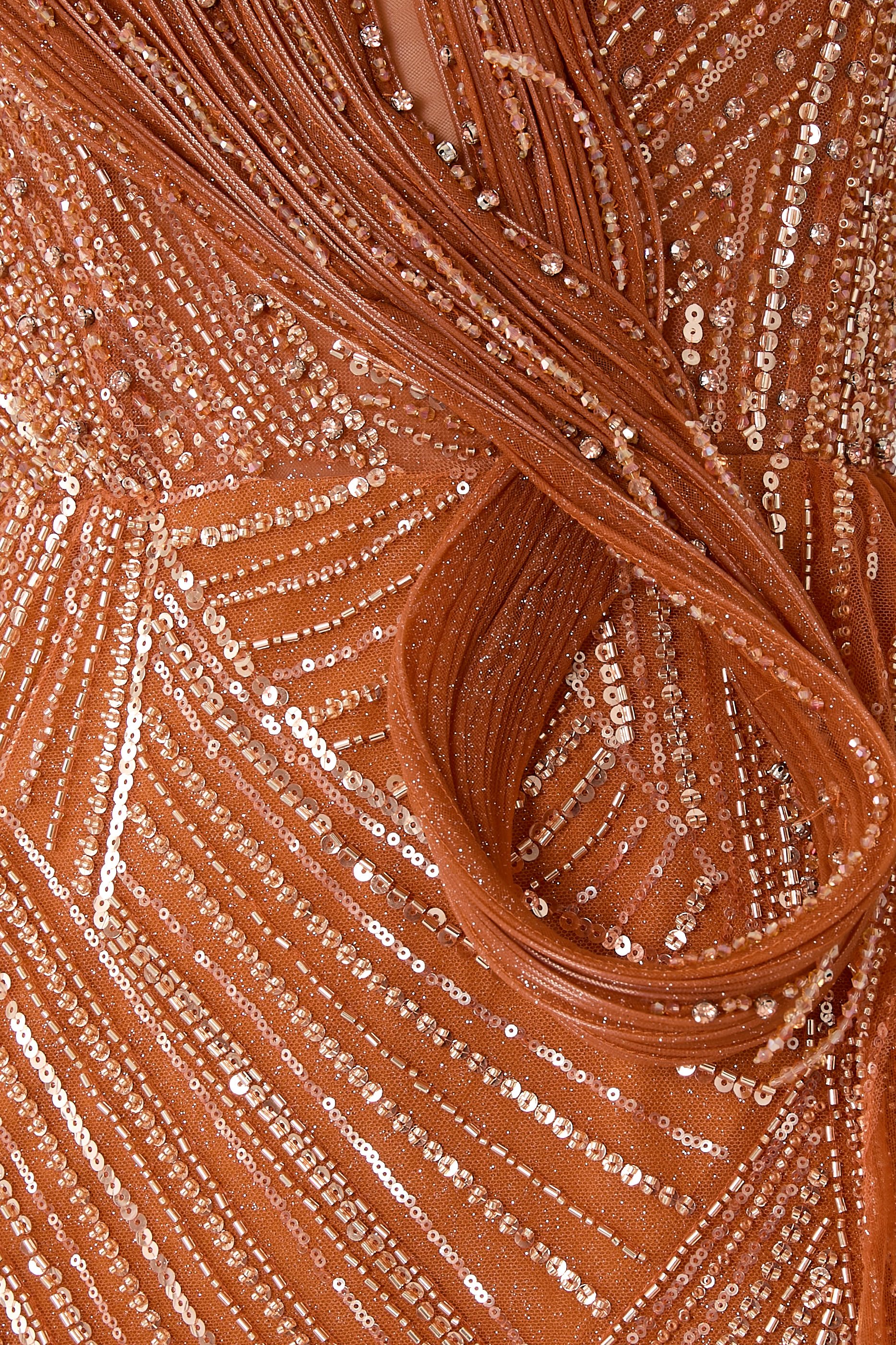 Beaded Off-shoulder Gown